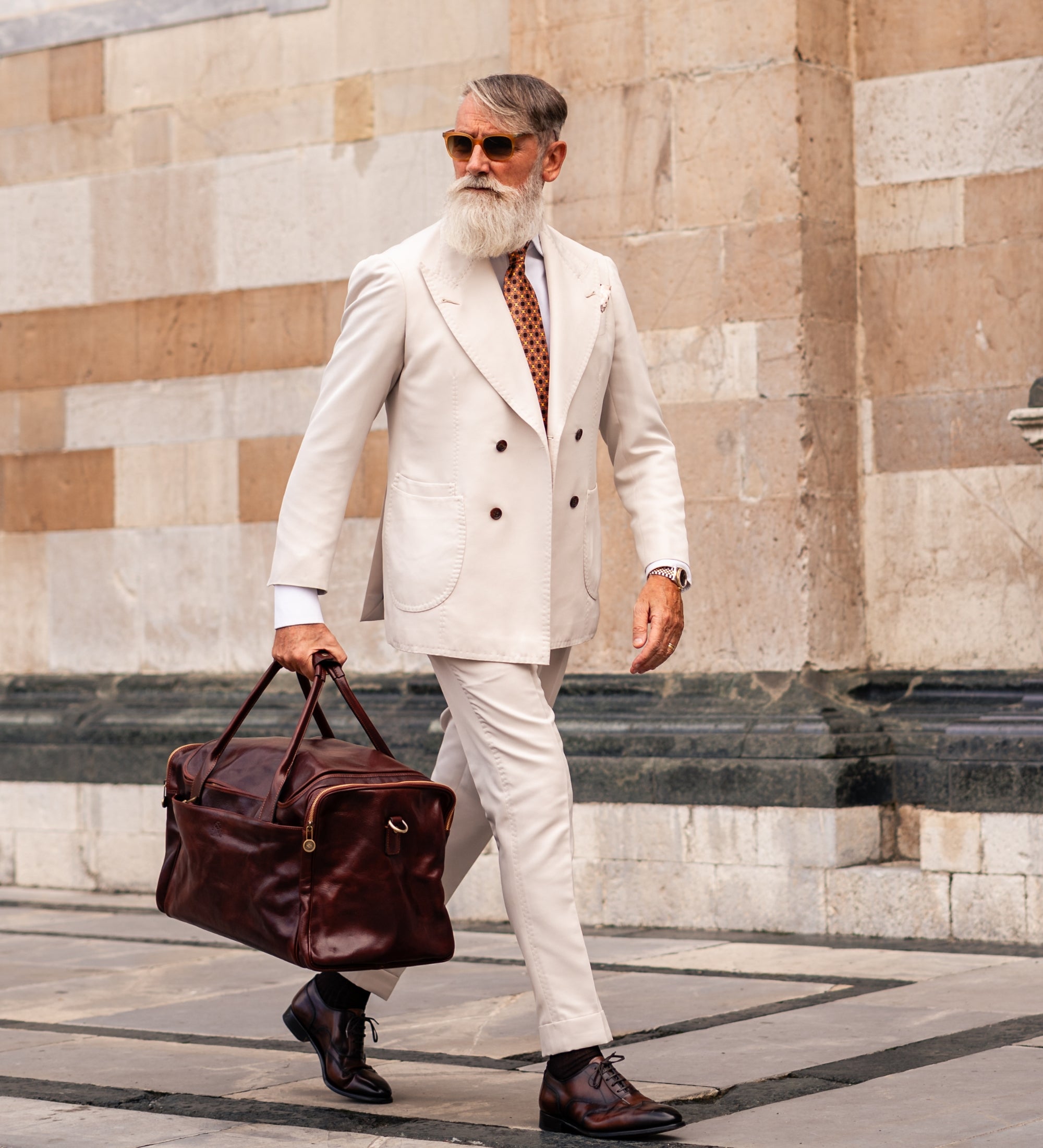 Große Reisetasche aus Italienischem Leder - The Hitchhikers Guide to the Galaxy