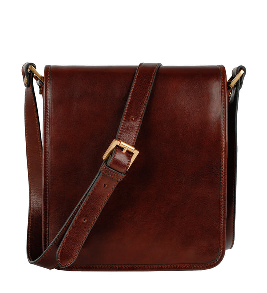Kleine Kuriertasche aus Leder - On The Road