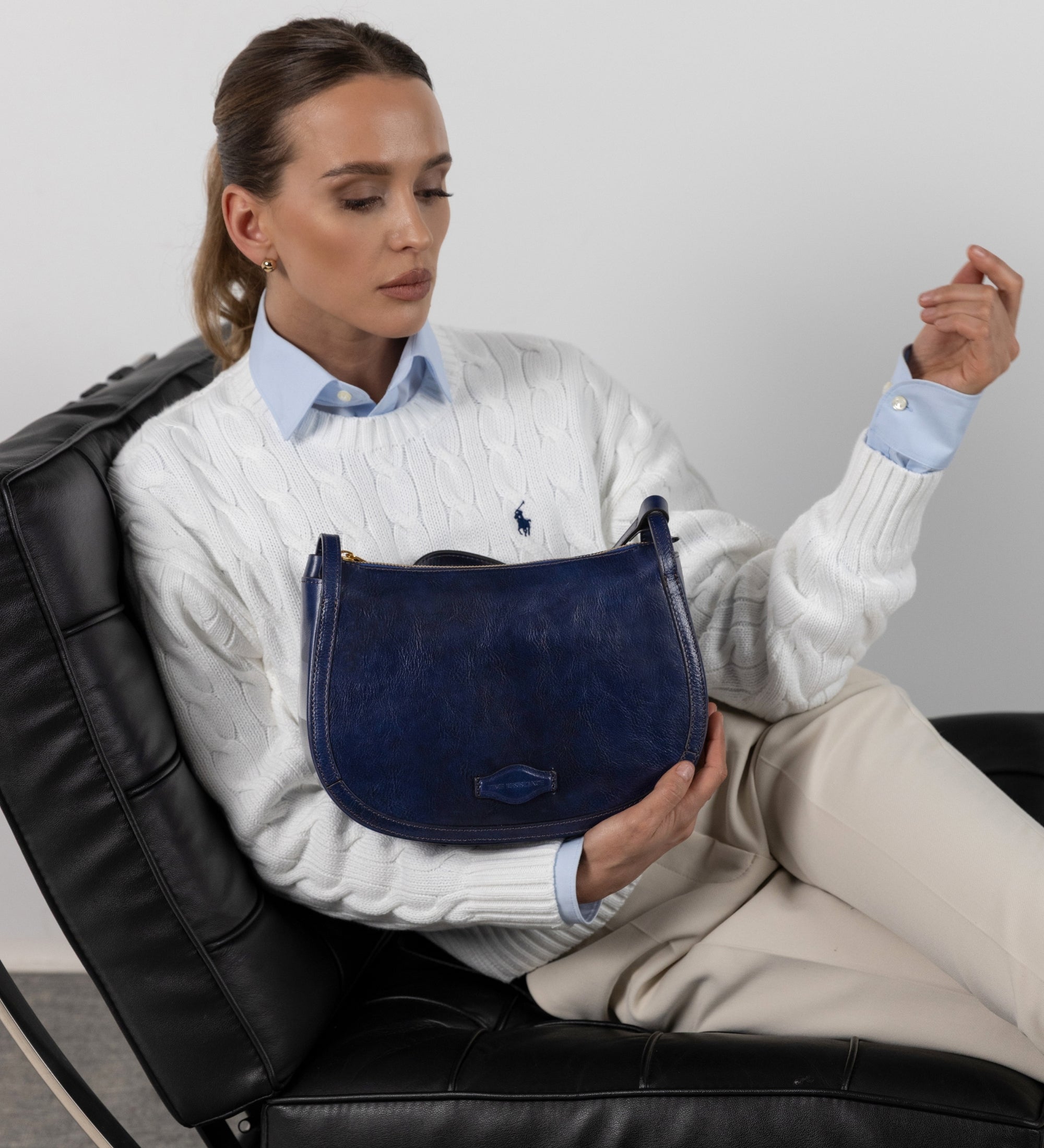 Hobo-Tasche aus Leder für Damen - La Noia