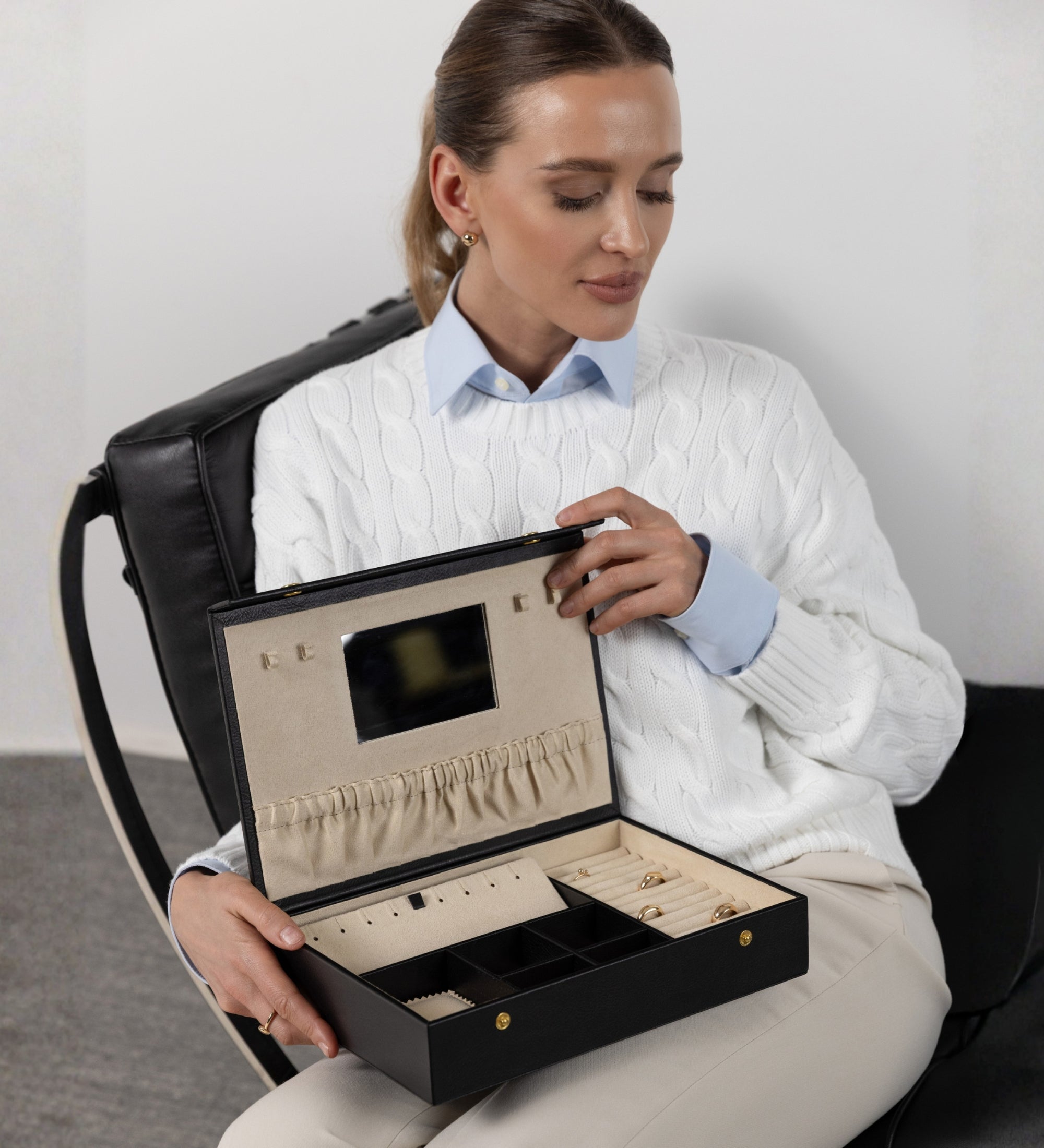 Schmuckkästchen für Damen aus Leder Accessoire-Box - The Line of Beauty