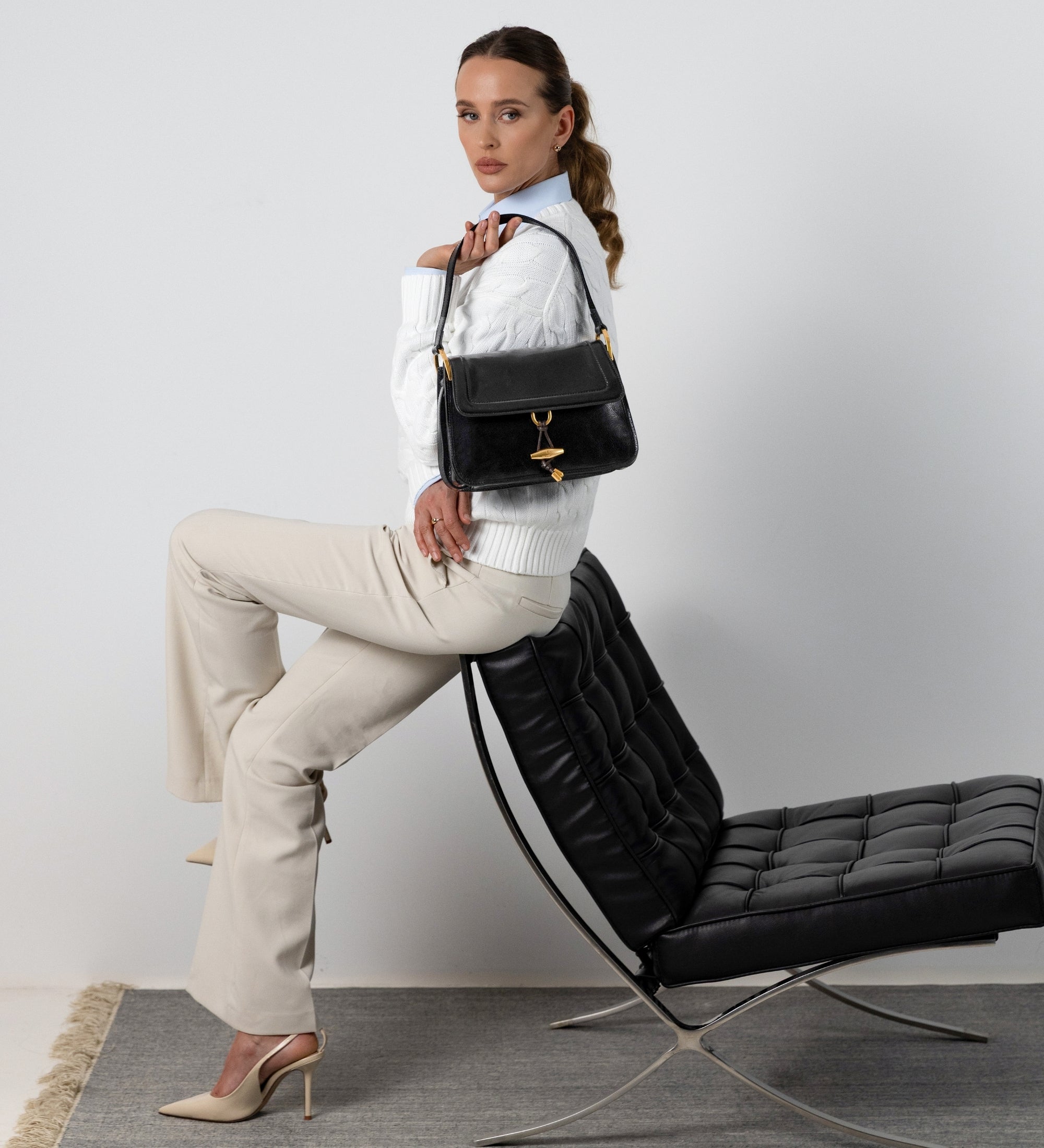 Leder-Tasche mit Klappe für Damen - Possession