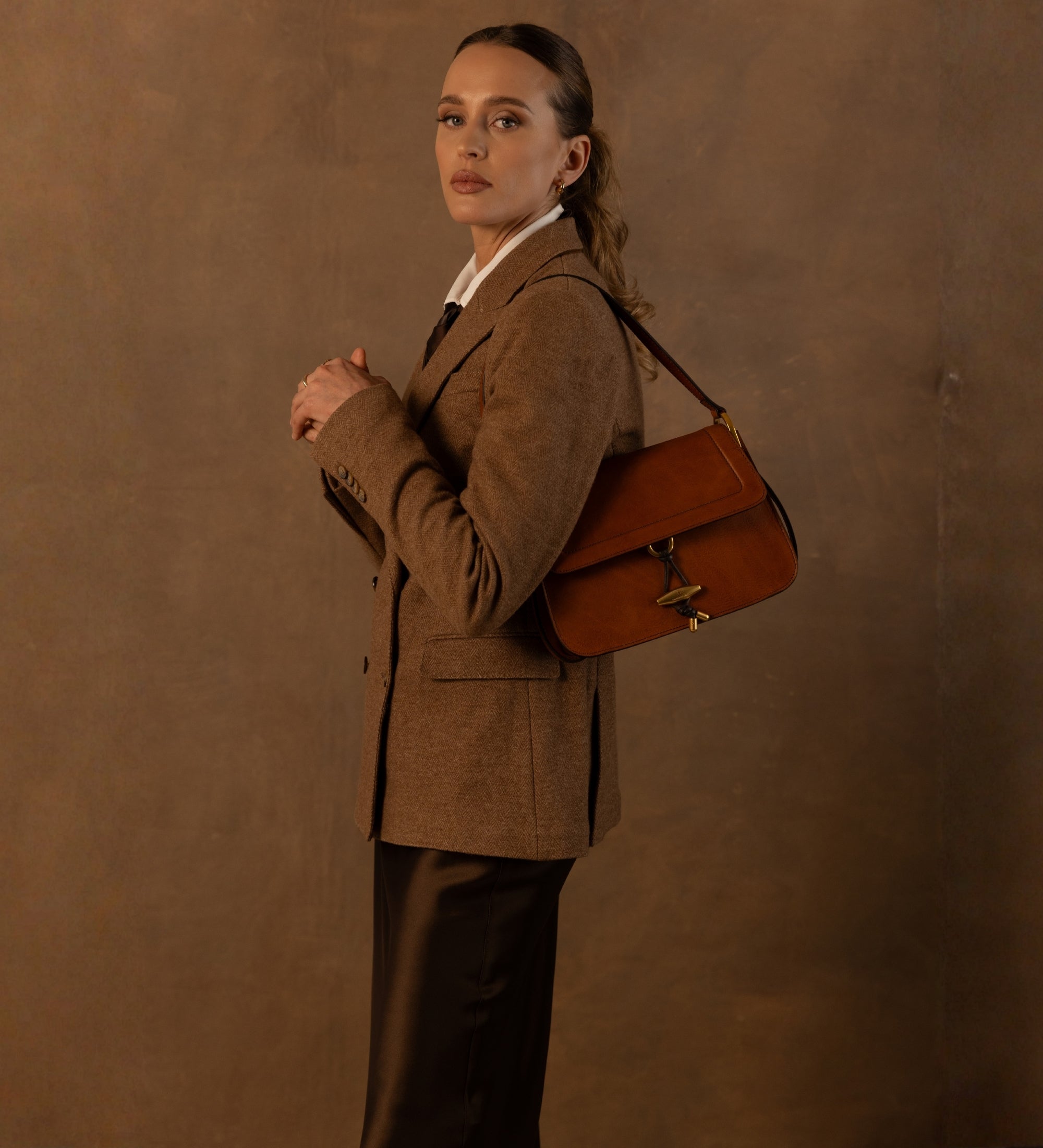 Leder-Tasche mit Klappe für Damen - Possession