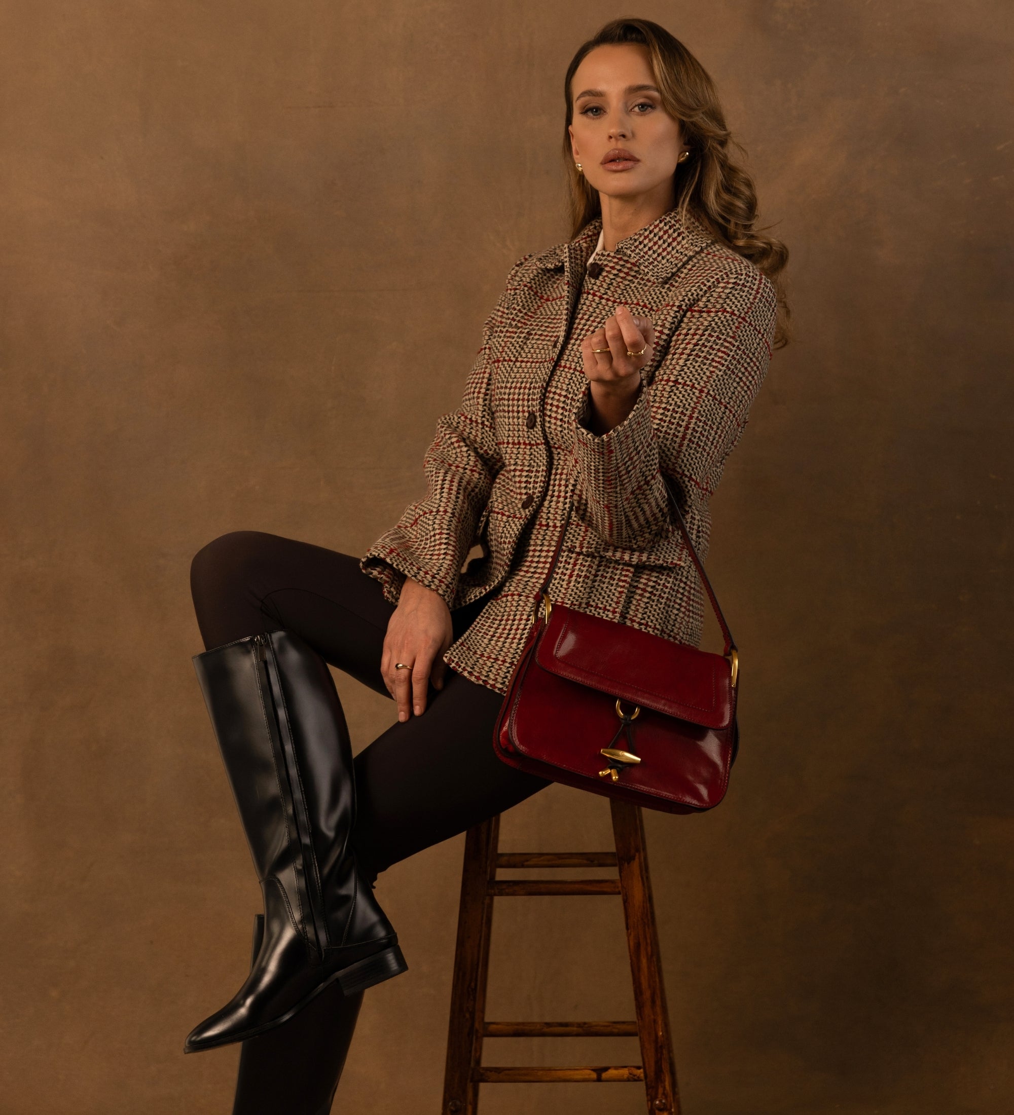 Leder-Tasche mit Klappe für Damen - Possession