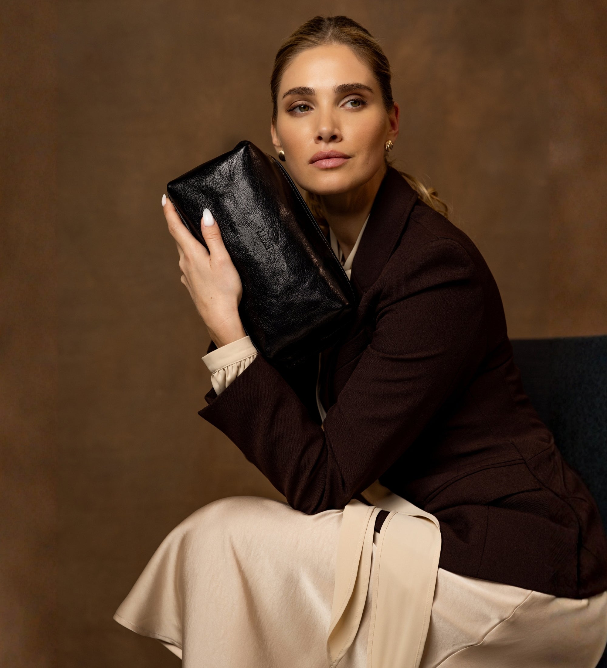 Kosmetiktasche aus Leder für Damen - Four Past Midnight