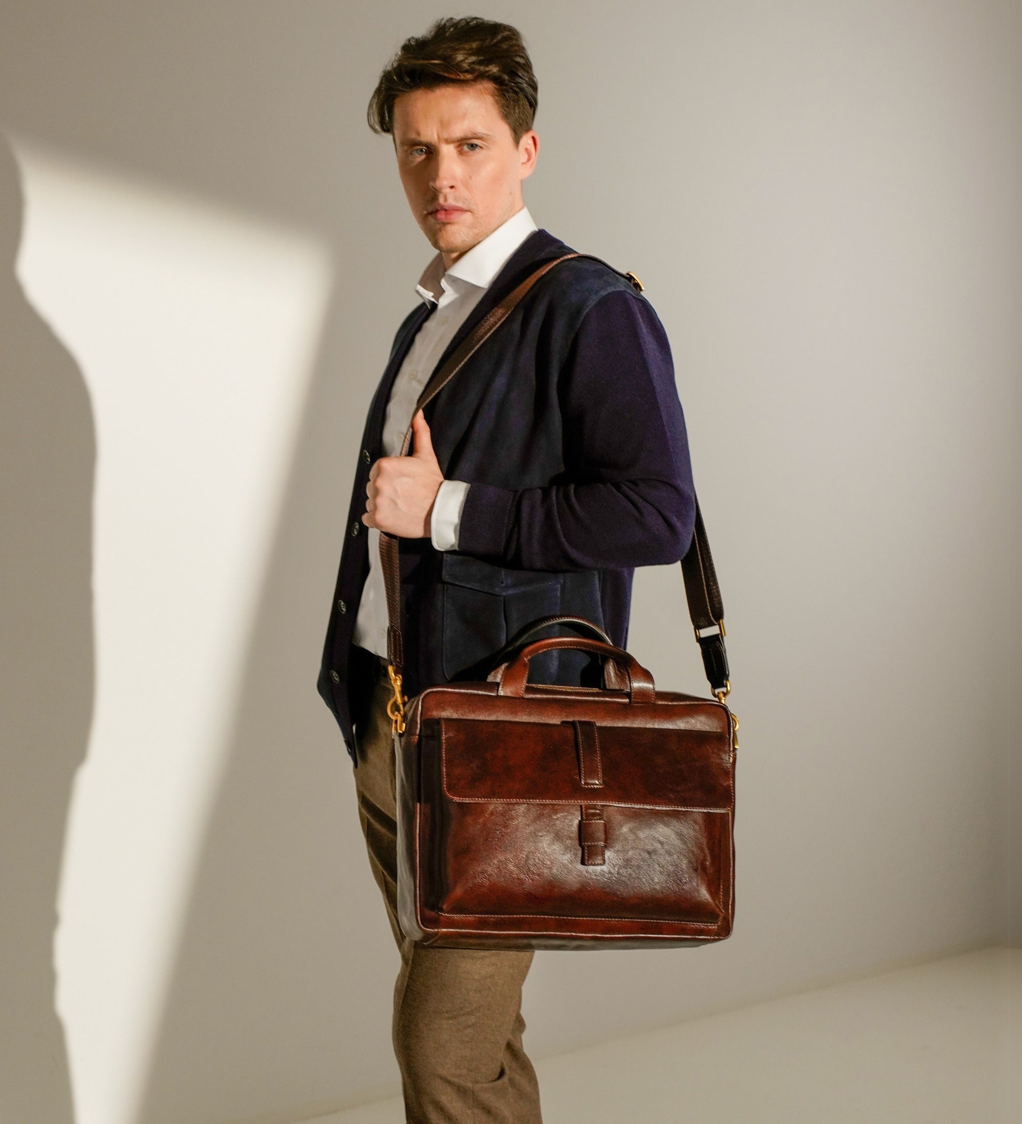 Große Aktentasche/Laptoptasche aus Leder - The Chateau