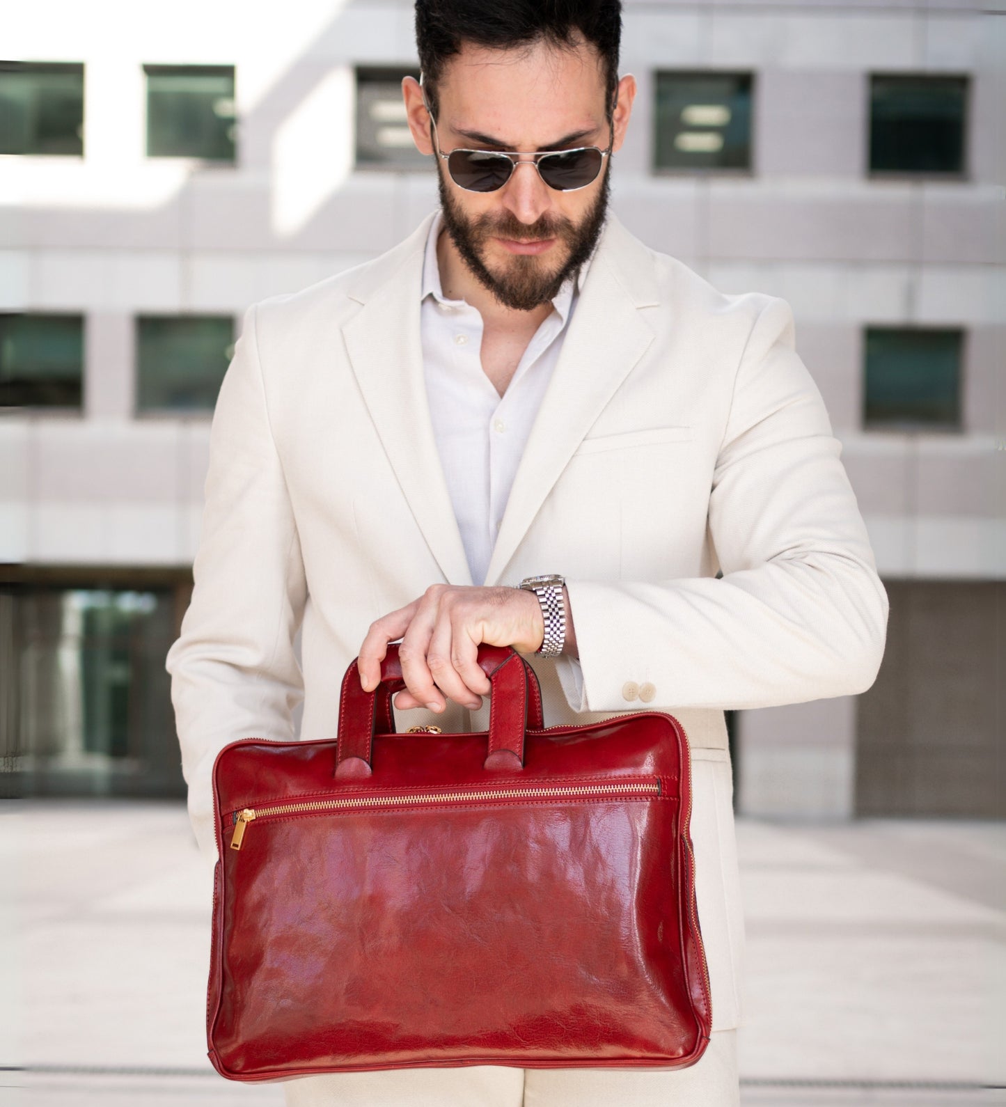 Aktentasche Laptoptasche aus Leder - Brave New World