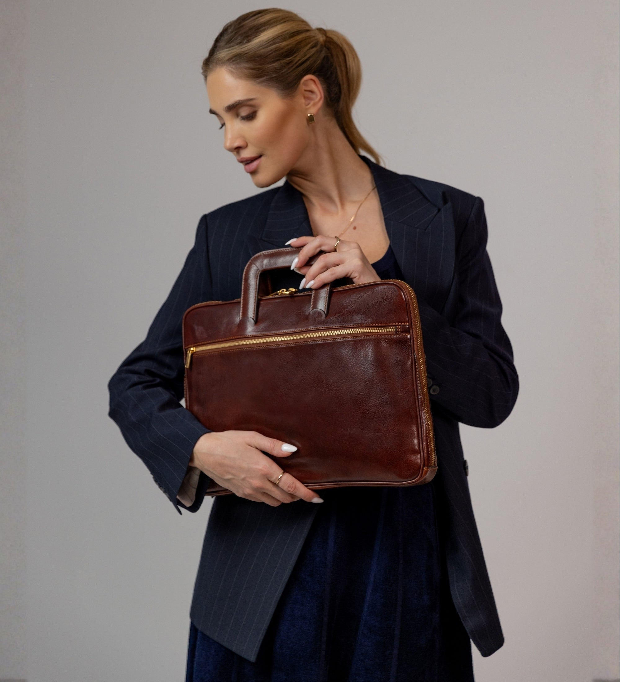 Aktentasche aus Leder für Damen, Laptoptasche - Brave New World