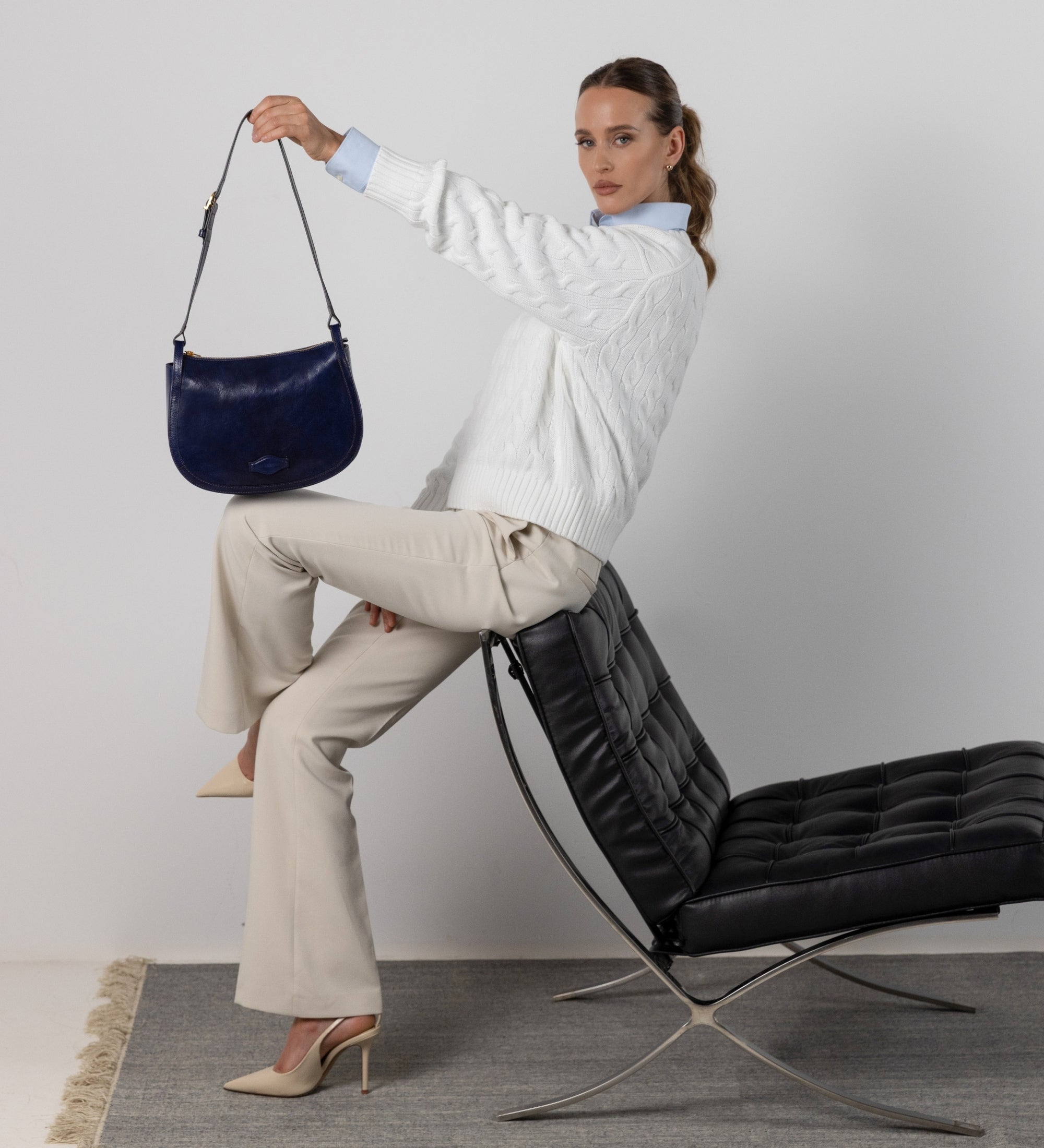 Hobo-Tasche aus Leder für Damen - La Noia