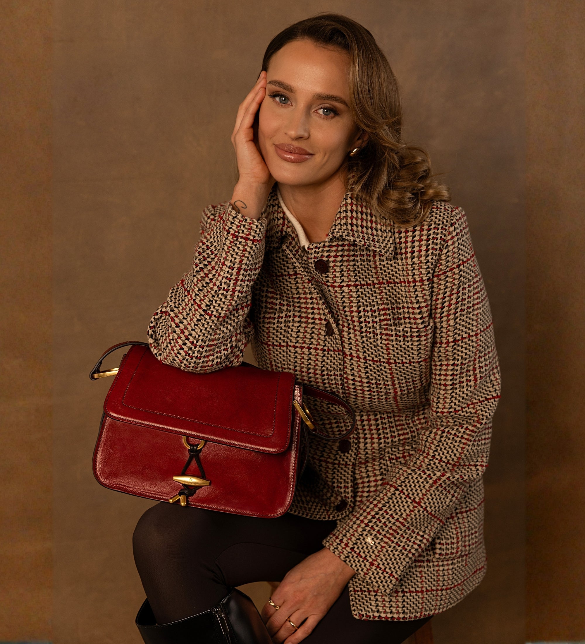 Leder-Tasche mit Klappe für Damen - Possession