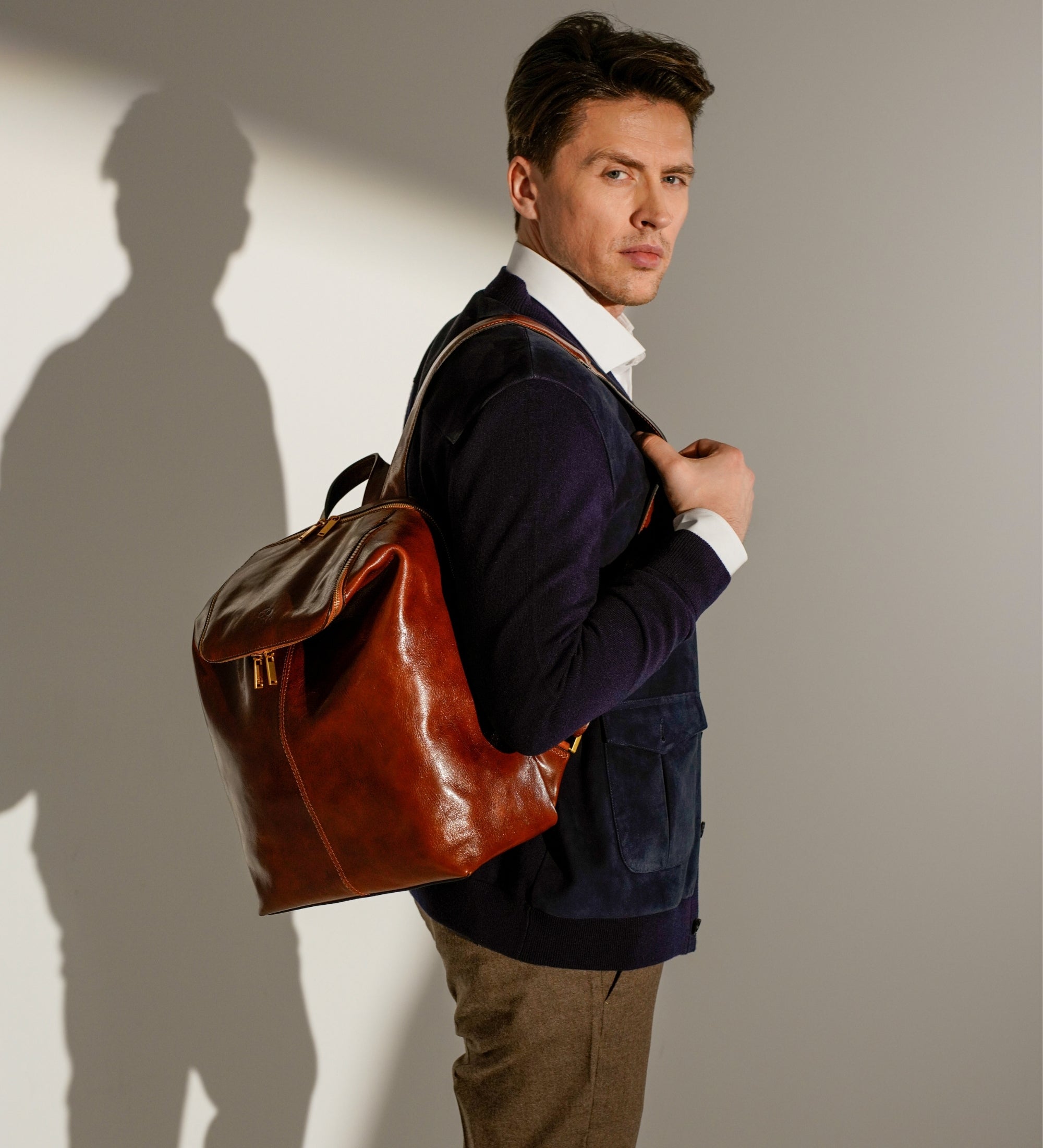 Rucksack aus Leder - A Bend in the River