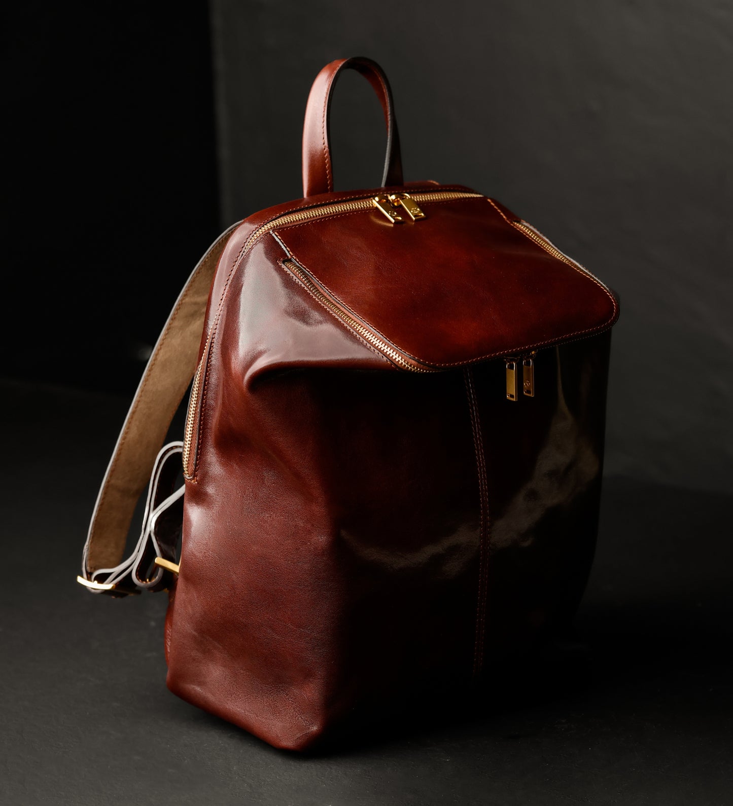 Rucksack aus Leder für Damen - A Bend in the River