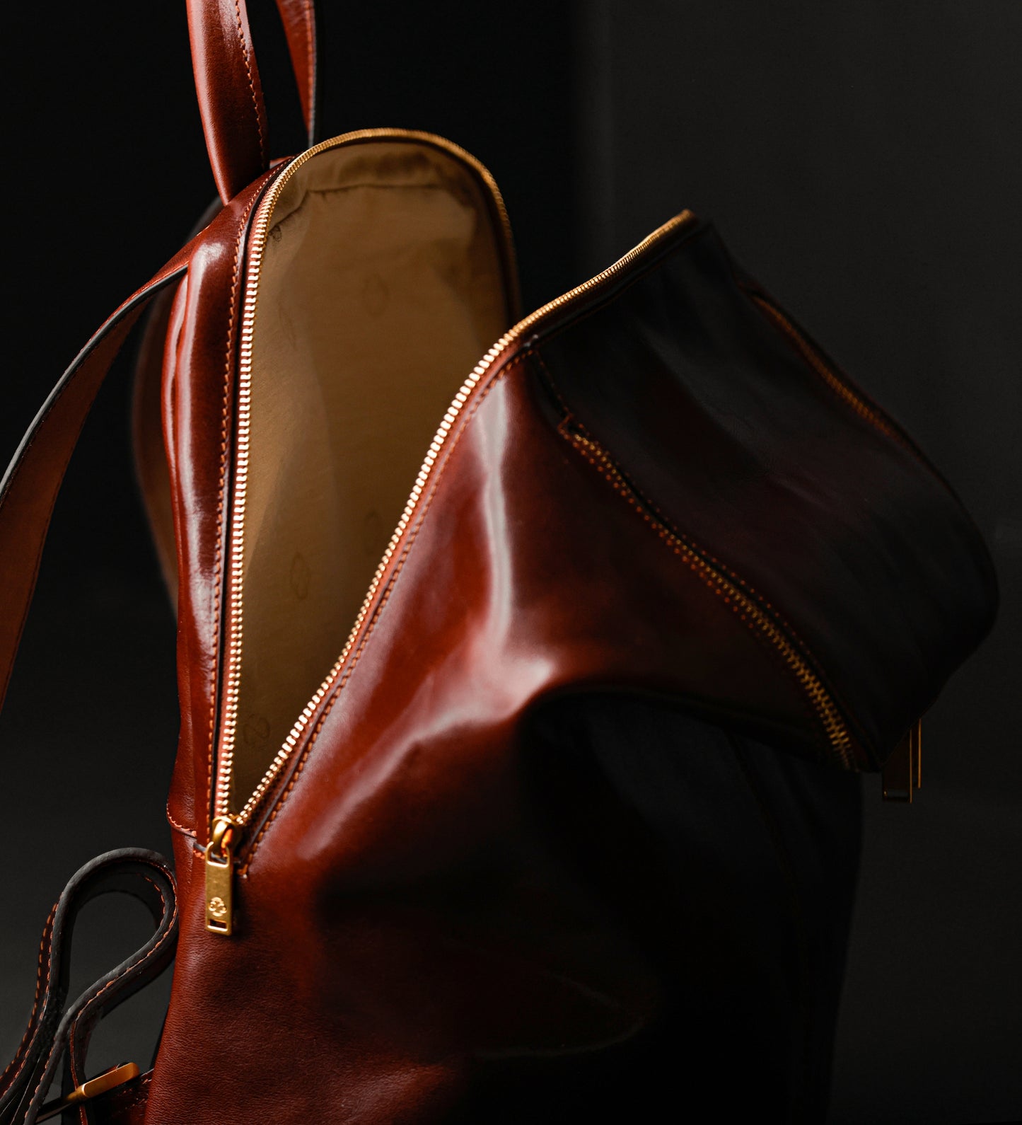 Rucksack aus Leder für Damen - A Bend in the River