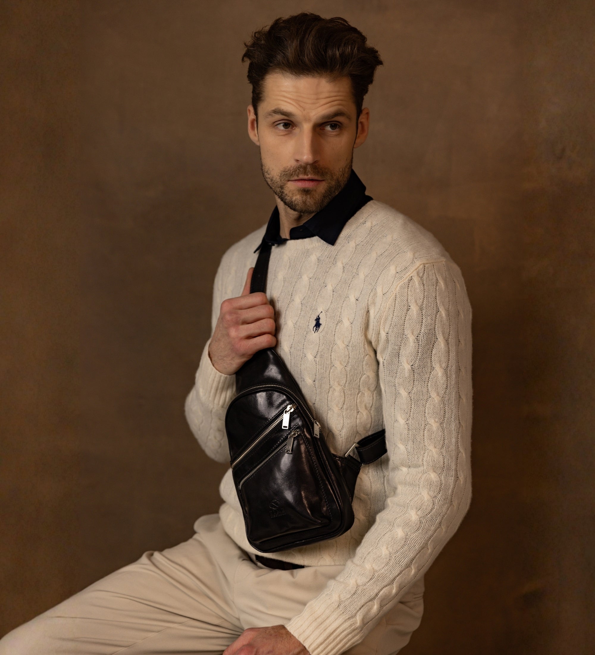 Schultertasche aus Leder - Catch-22