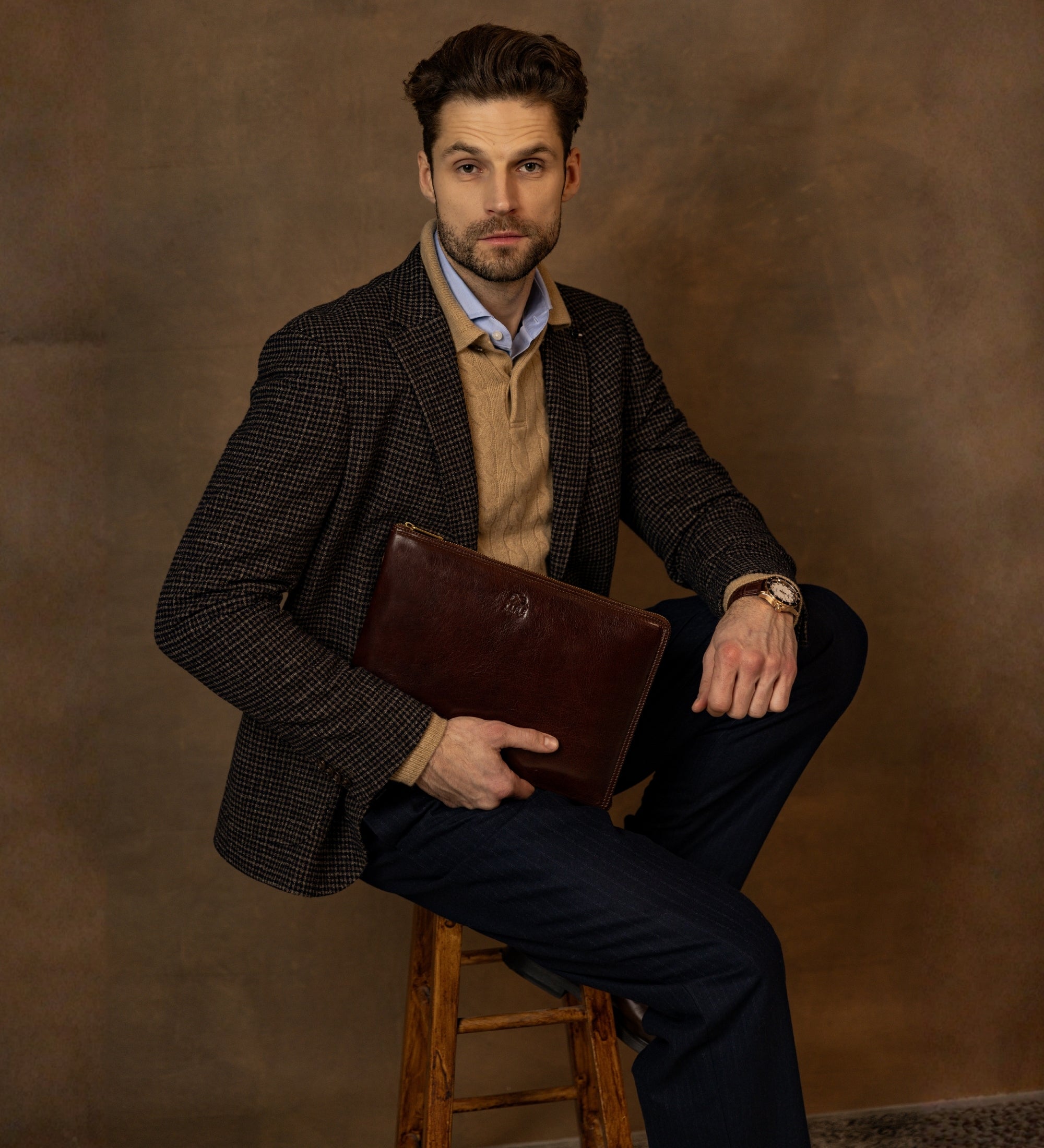 Große Clutch für Herren aus Leder - The Brothers Karamazov