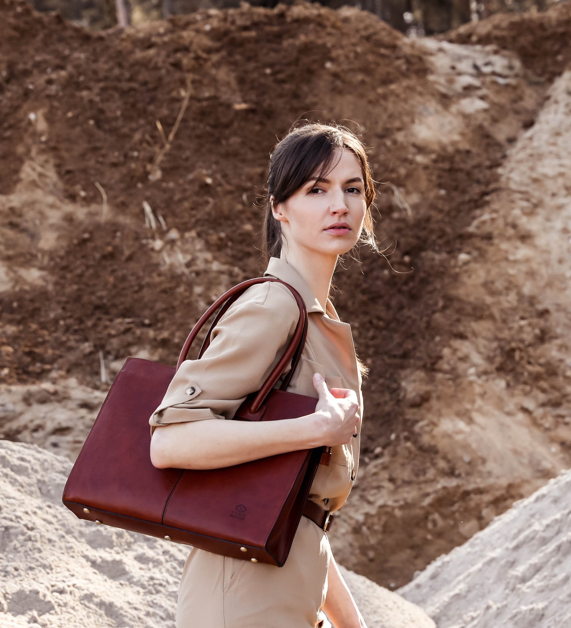 Damen Handtasche Tragetasche Schultertasche aus Leder - Anna Karenina