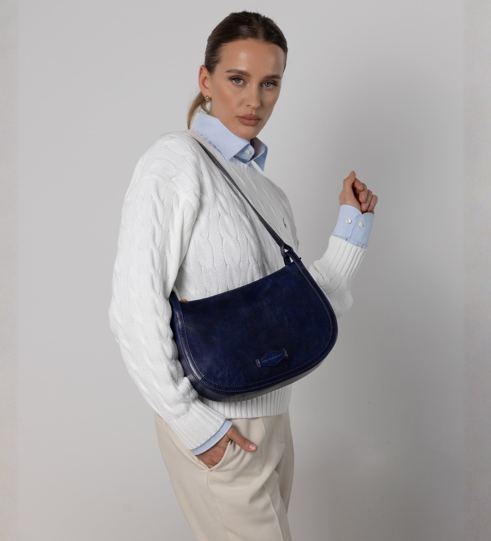Hobo-Tasche aus Leder für Damen - La Noia