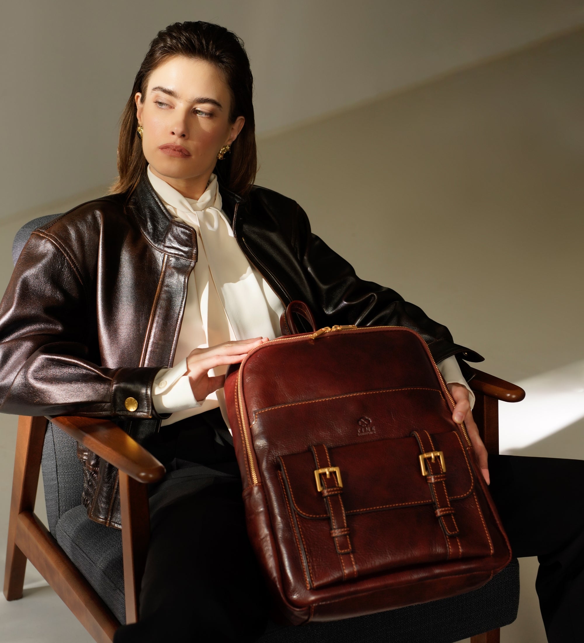 Damen Rucksack Reisetasche aus Leder - The Divine Comedy