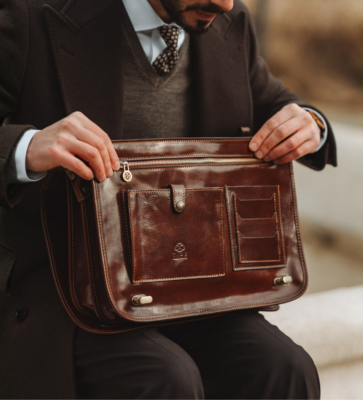Aktentasche Laptoptasche aus Leder - Illusions
