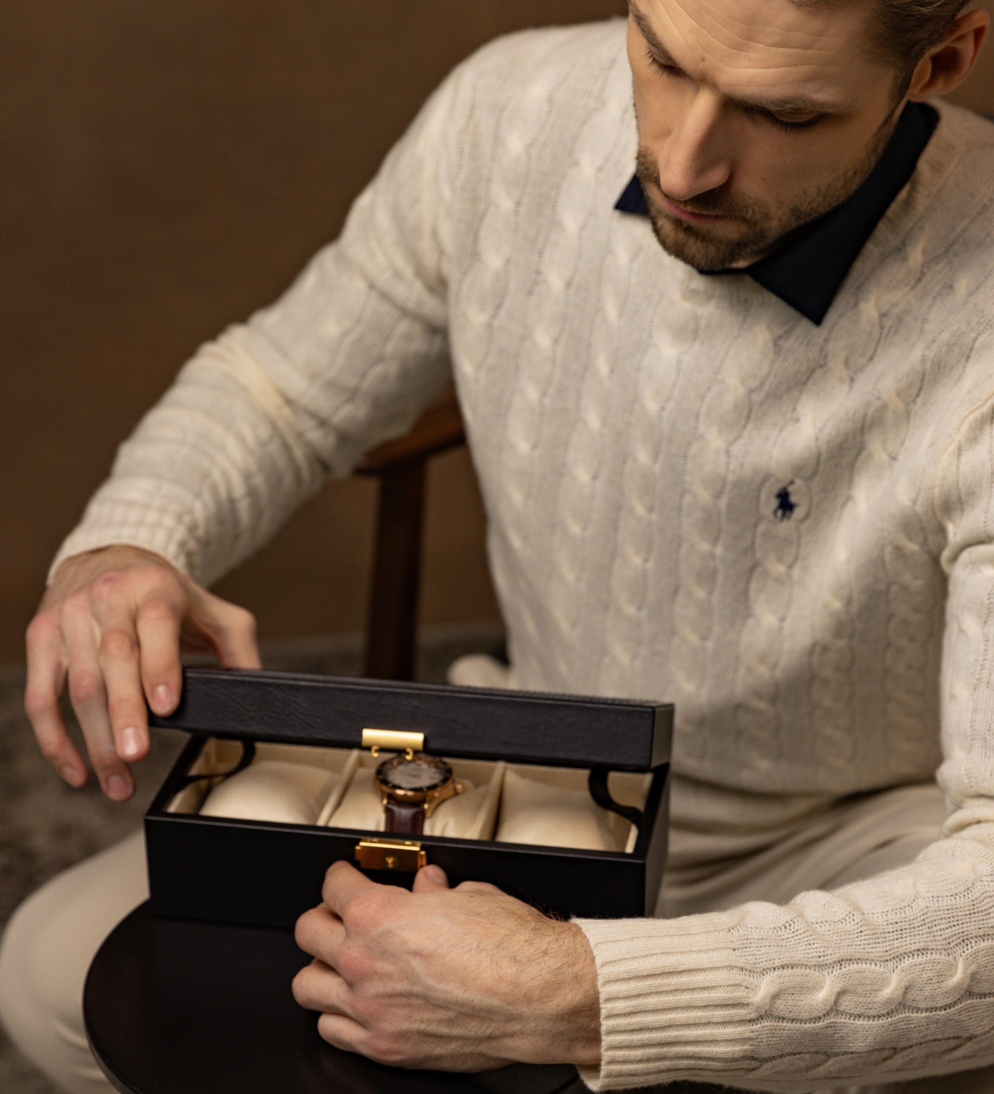 Uhrenbox aus Leder, Uhren-Organizer - Silence