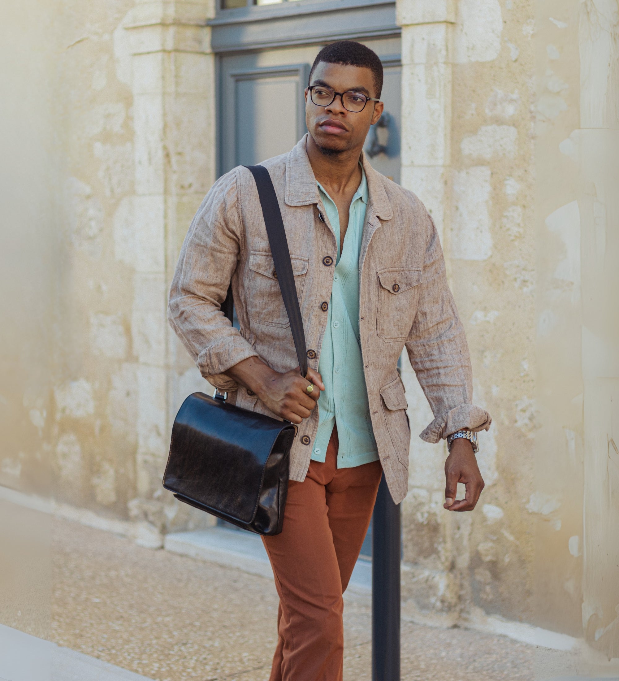 Kuriertasche aus Leder - A Room with a View