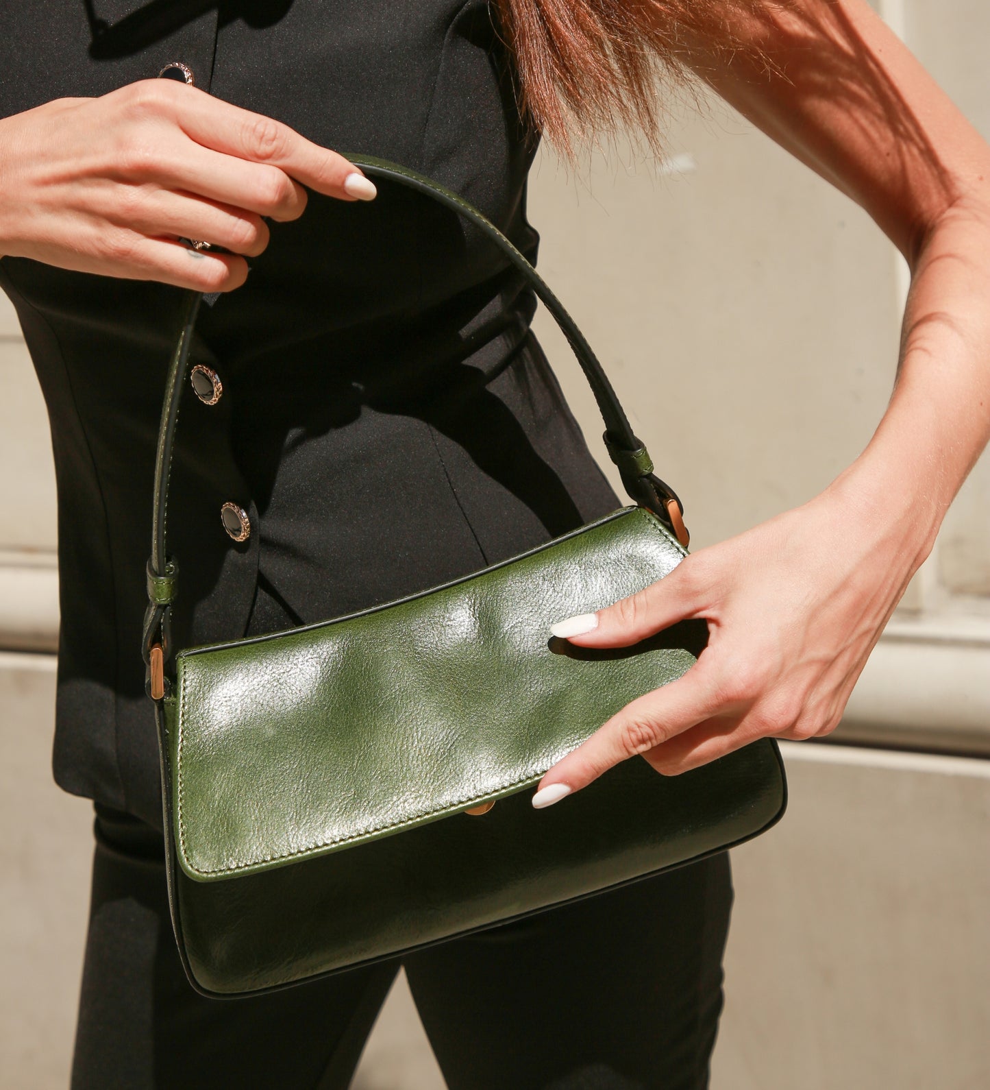 Baguette-Handtasche aus Leder für Damen - Bright Lights, Big City
