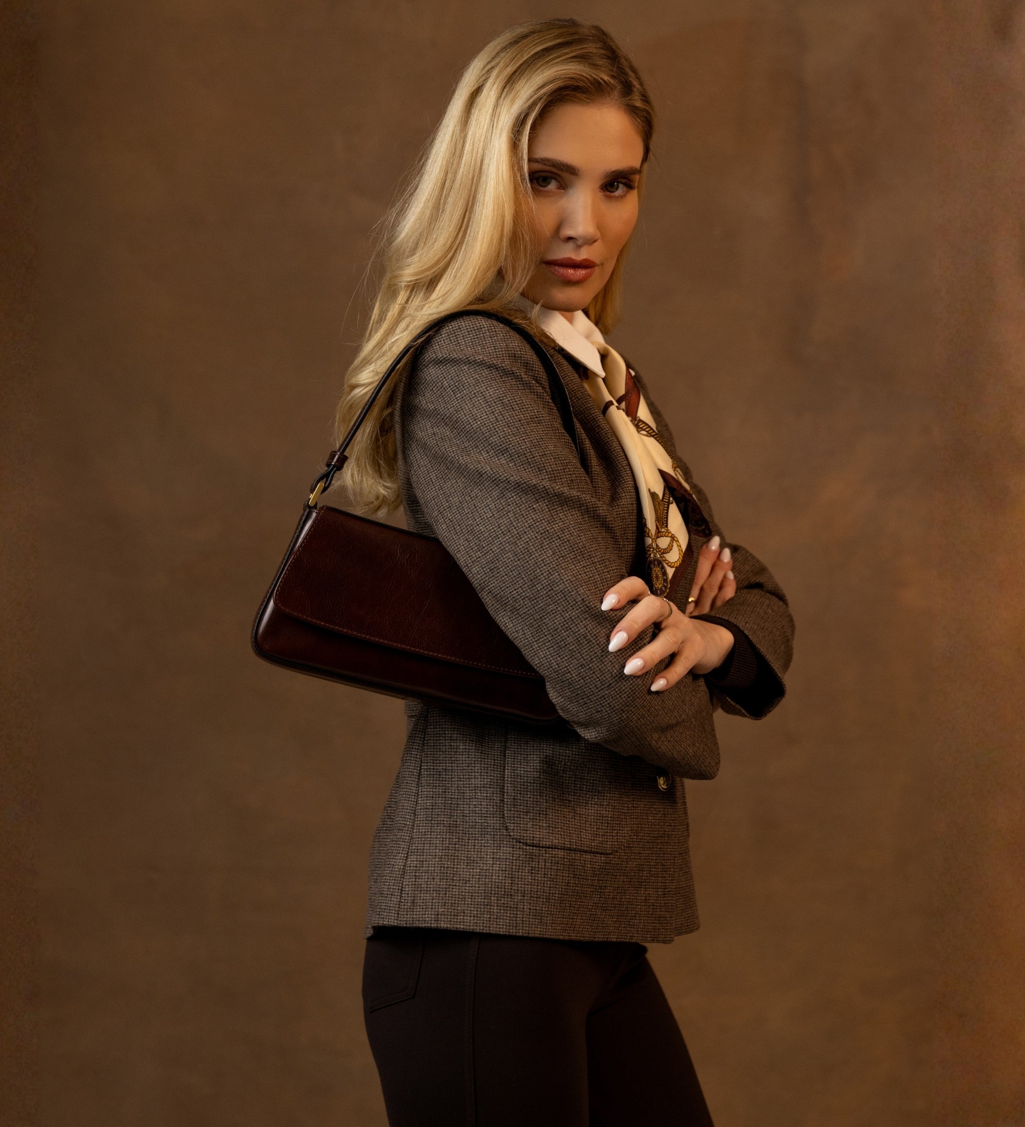 Baguette-Handtasche aus Leder für Damen - Bright Lights, Big City