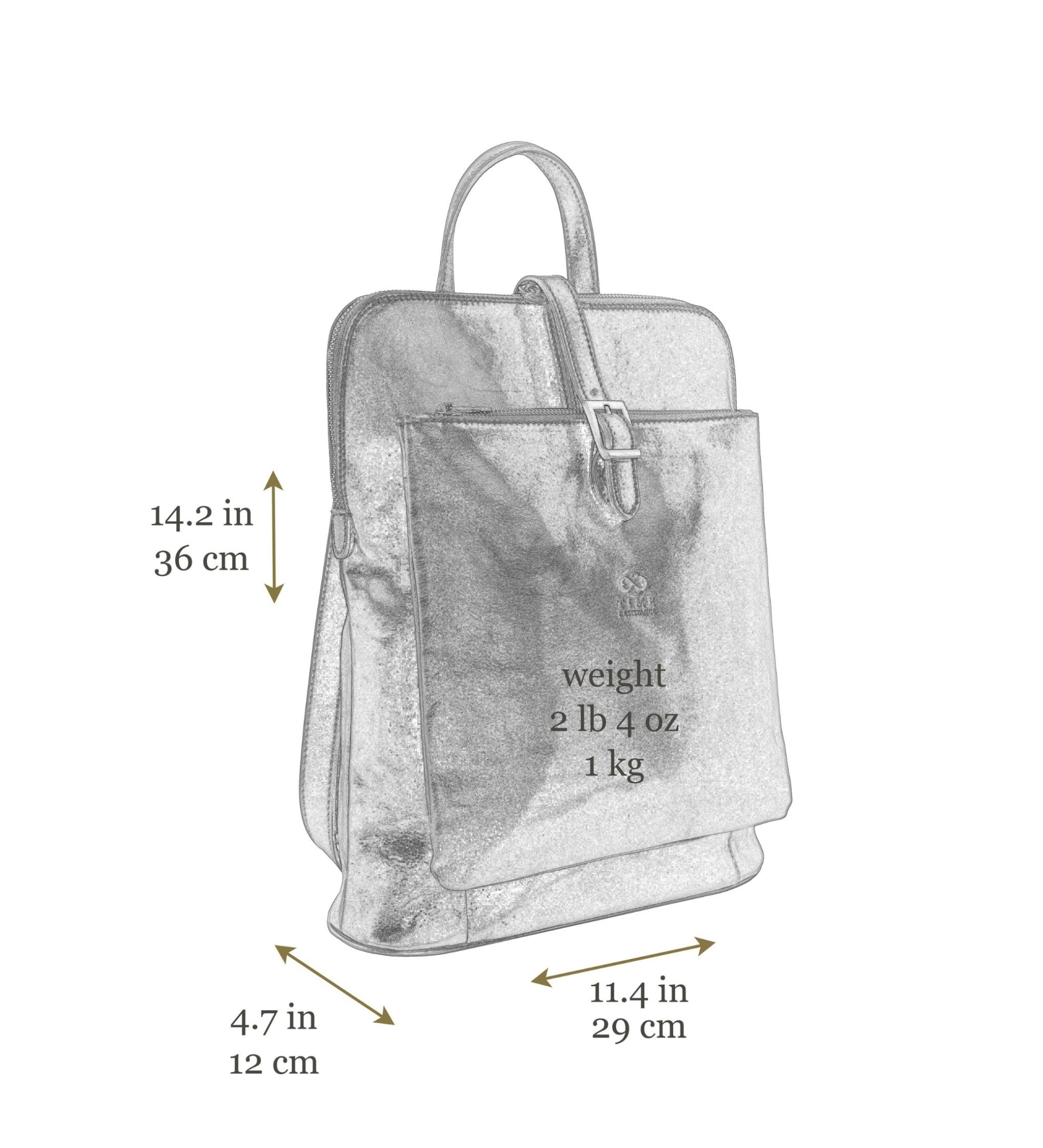 Multifunktionale Rucksack Schultertasche aus Leder für Damen - Emma