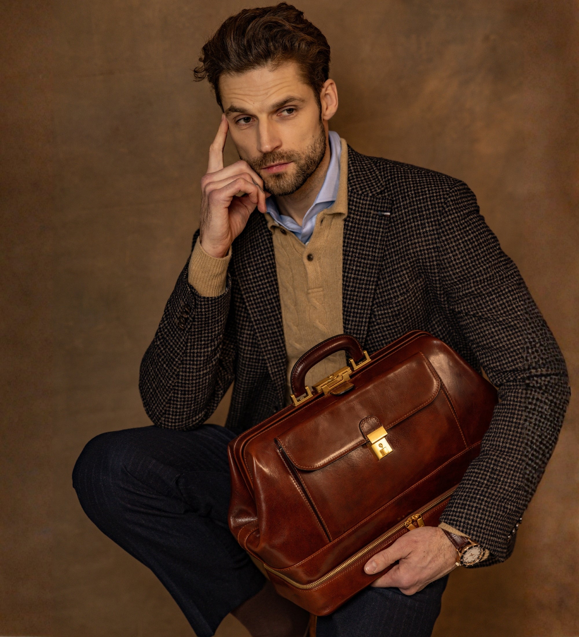 Große Arzttasche aus Italienischem Leder - The Master and Margarita