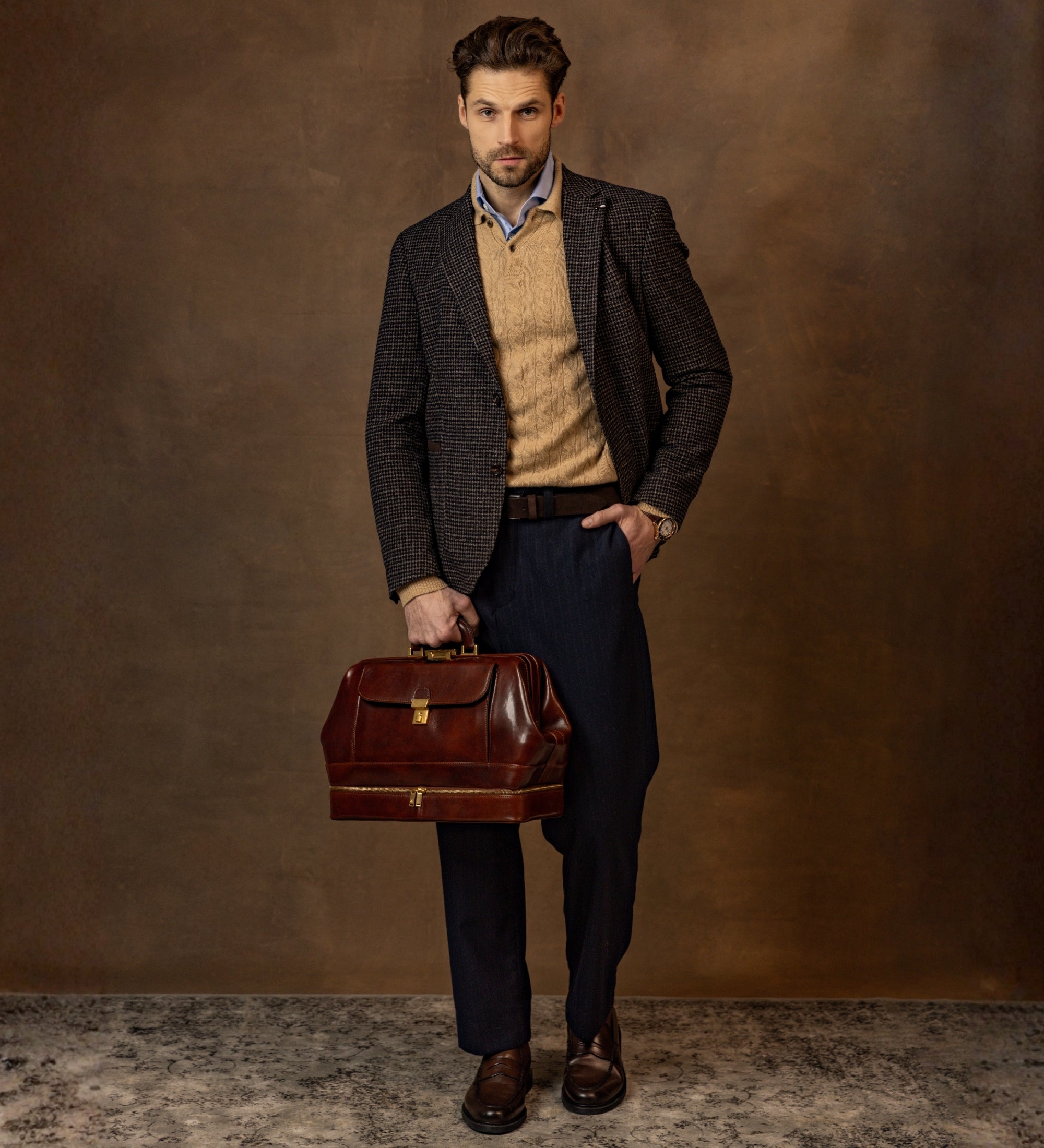 Große Arzttasche aus Italienischem Leder - The Master and Margarita