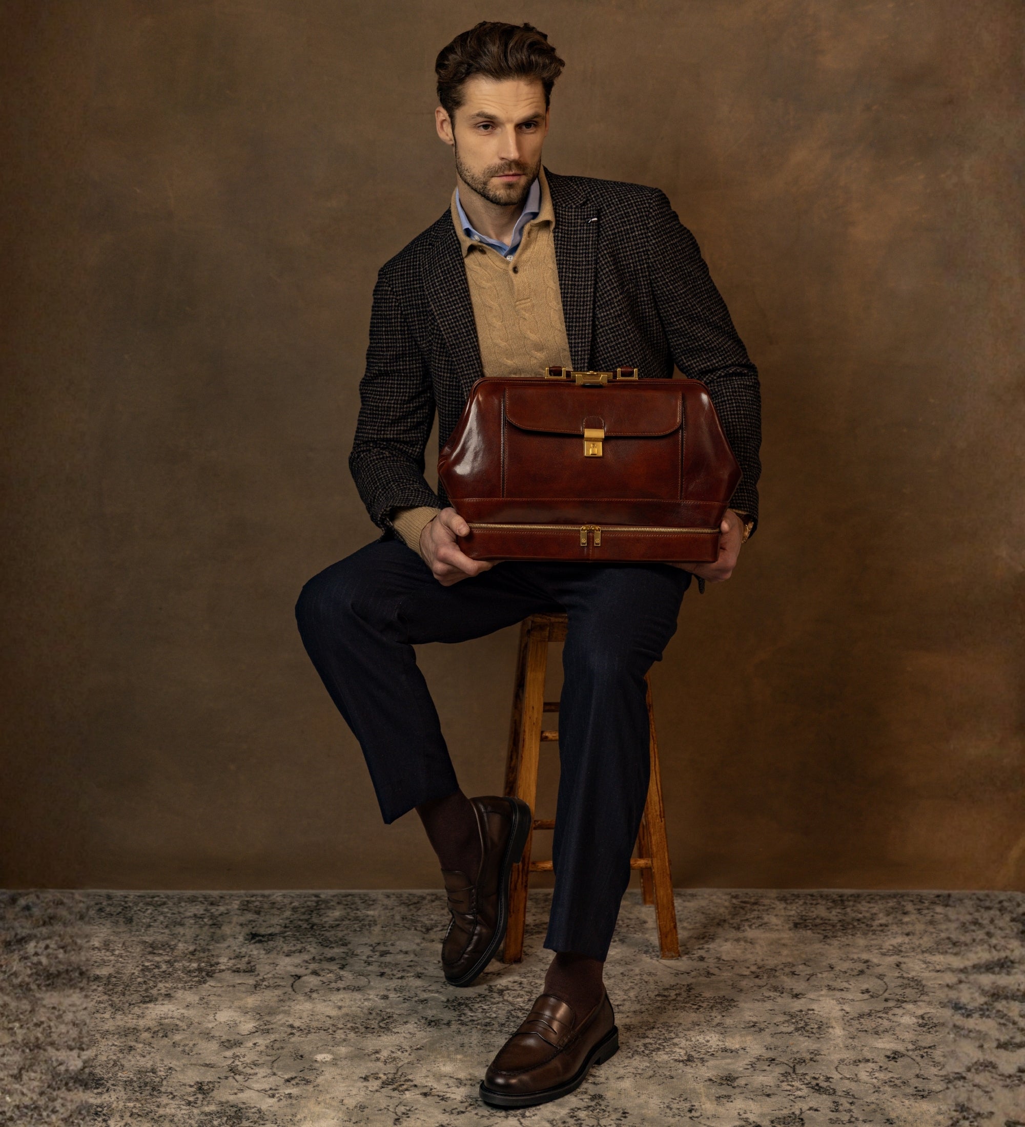 Große Arzttasche aus Italienischem Leder - The Master and Margarita