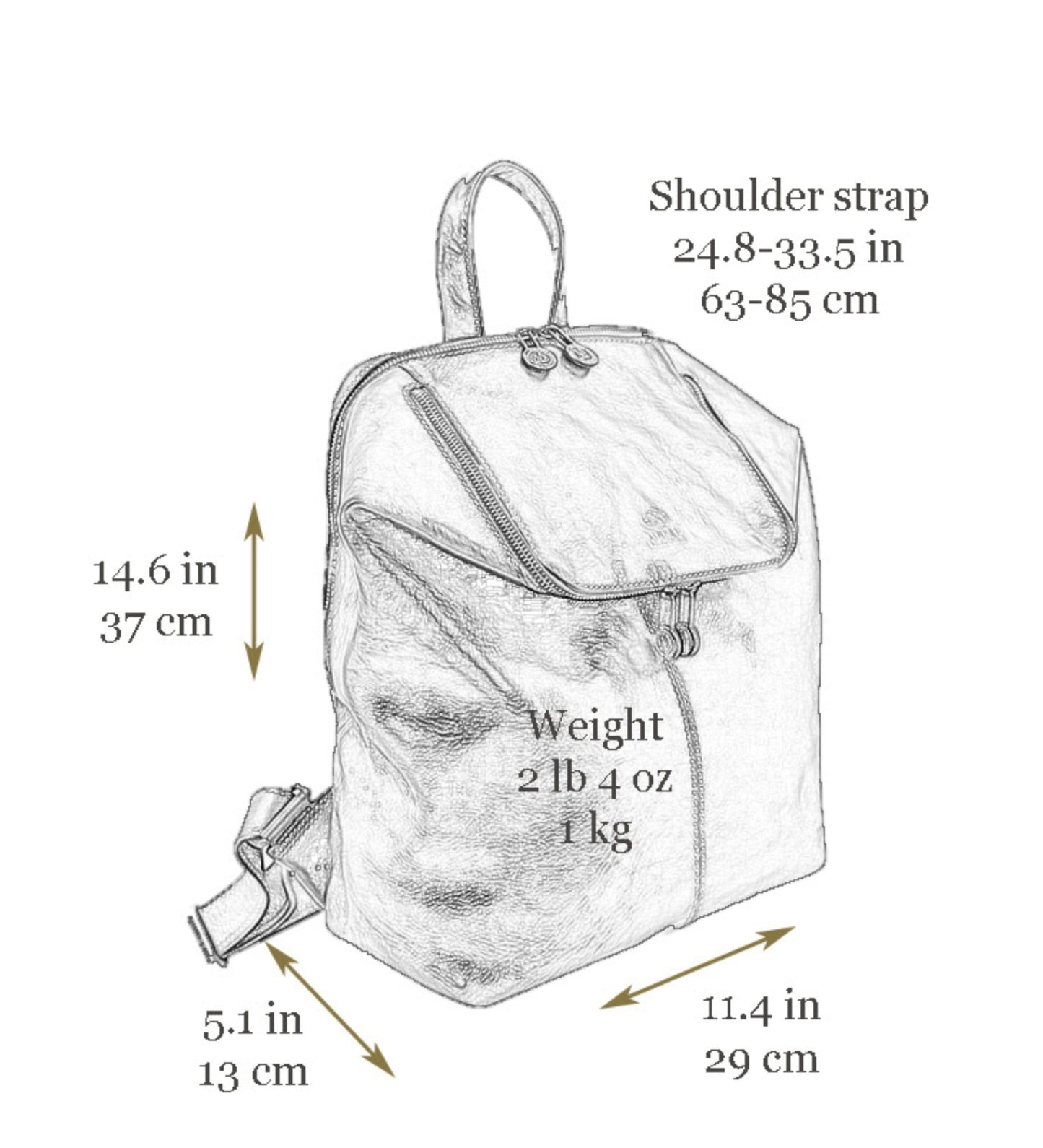 Rucksack aus Leder für Damen - A Bend in the River