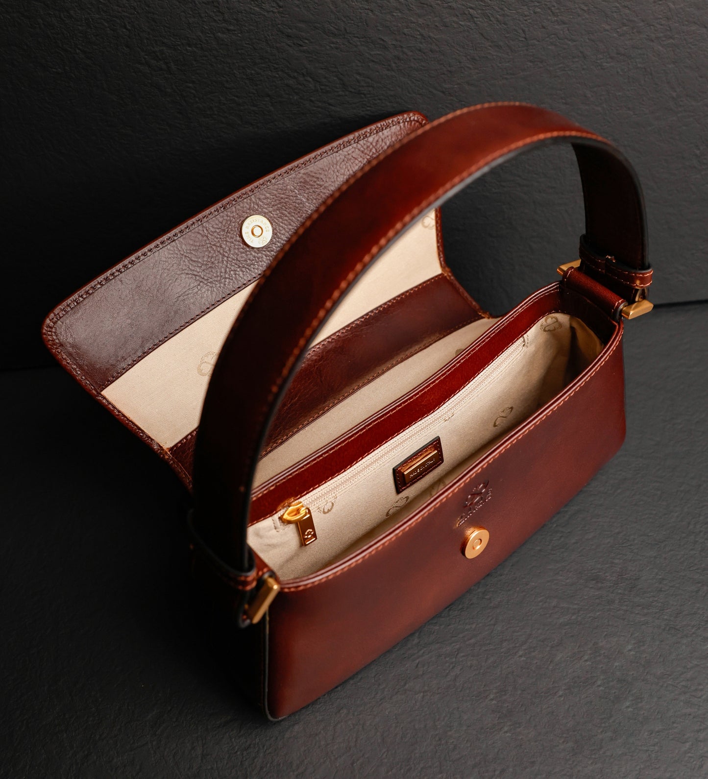Baguette-Handtasche aus Leder für Damen - Bright Lights, Big City