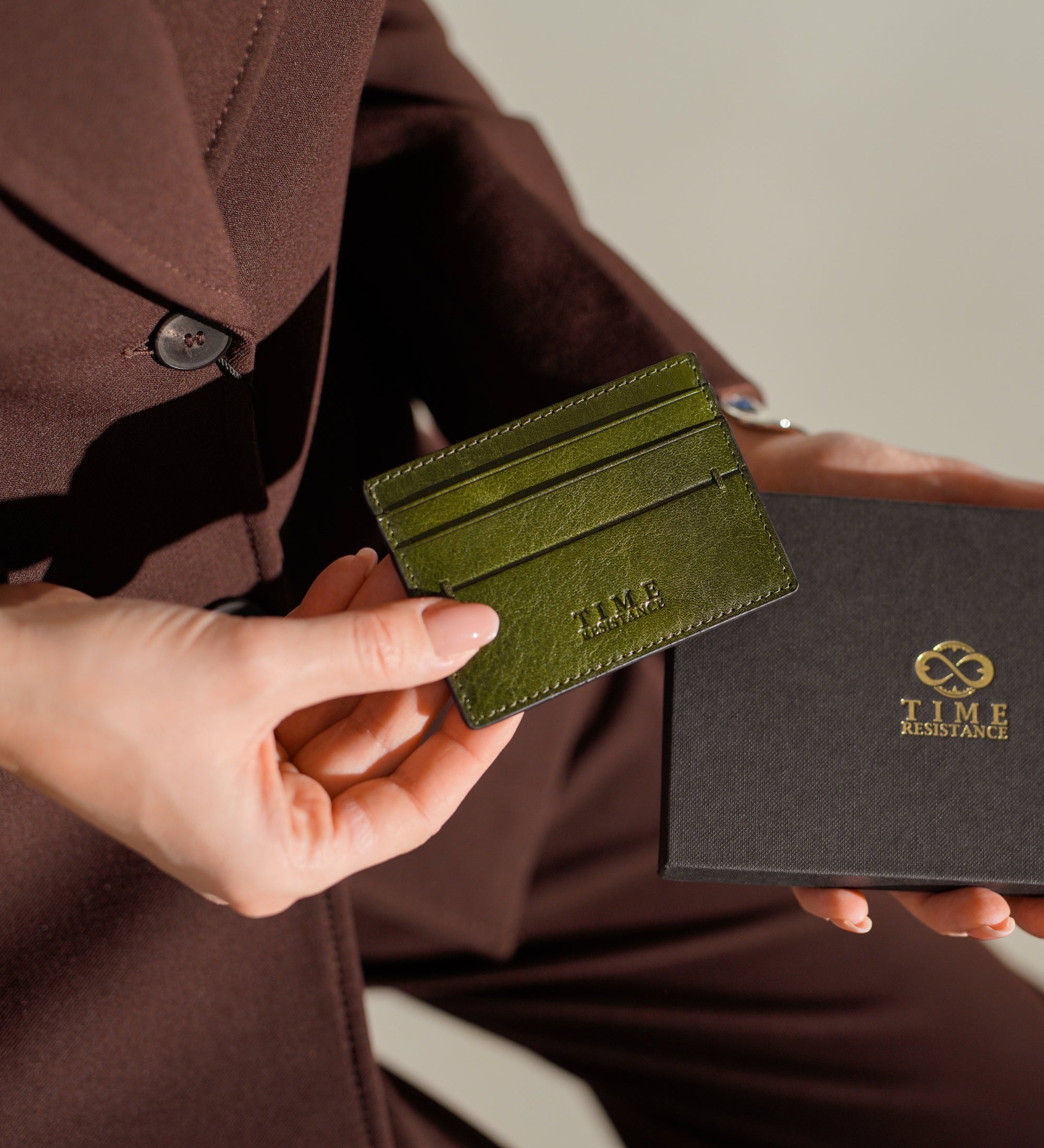 Damen Kreditkartenetui aus Leder, Visitenkartenetui - Fireflies