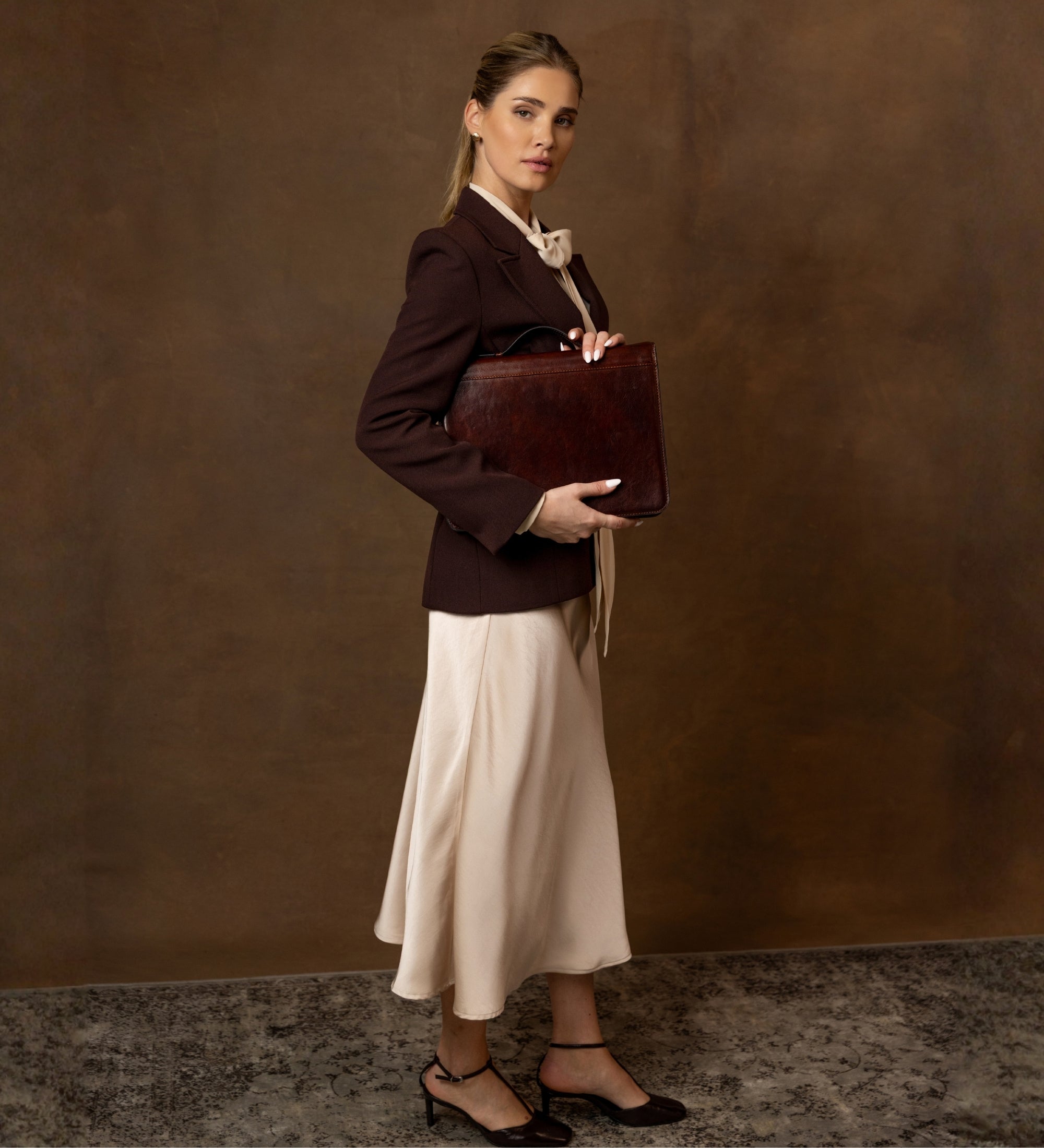 Portfolio aus Leder mit Ordner für Damen - Joy in the Morning