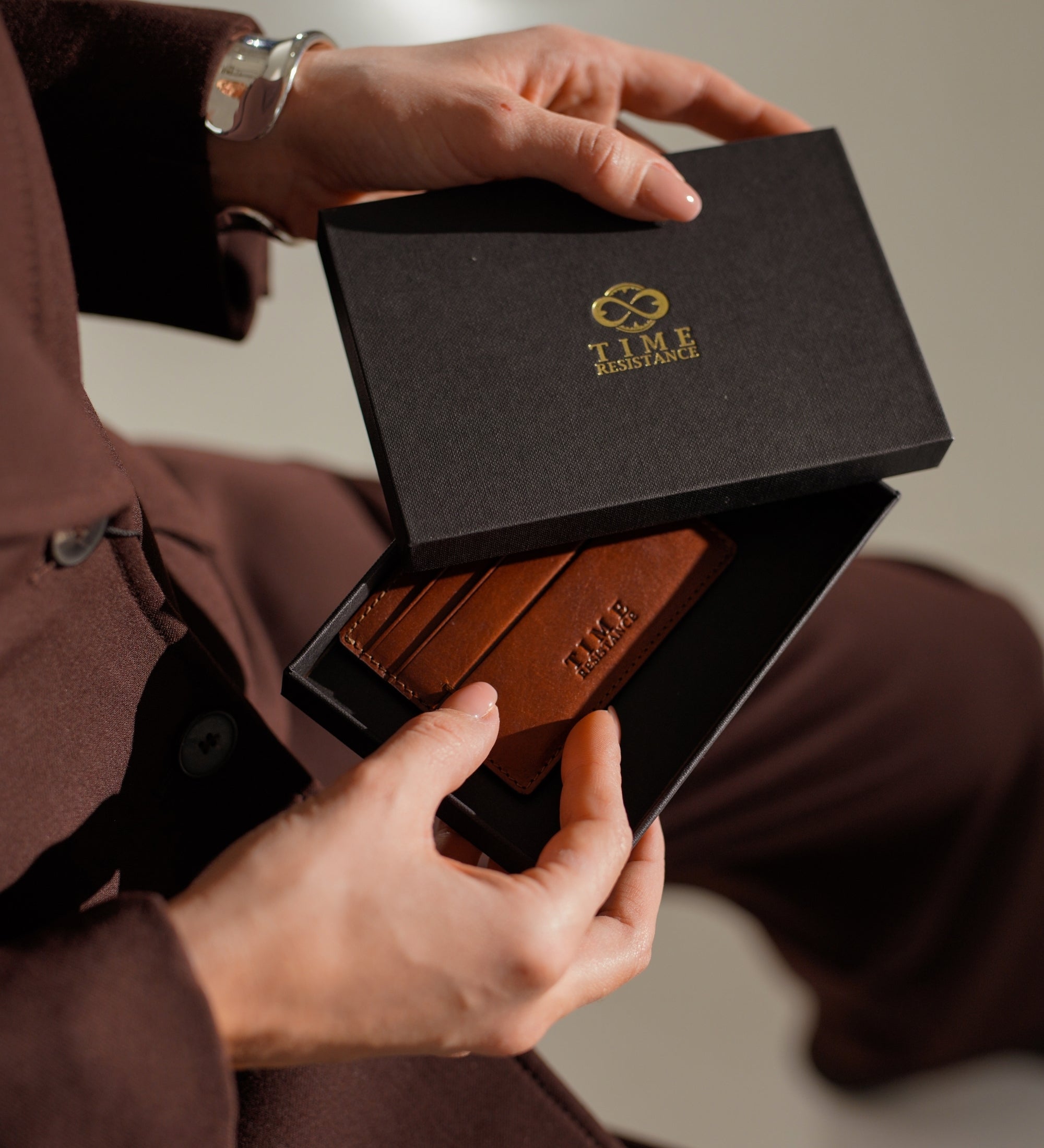 Damen Kreditkartenetui aus Leder, Visitenkartenetui - Fireflies