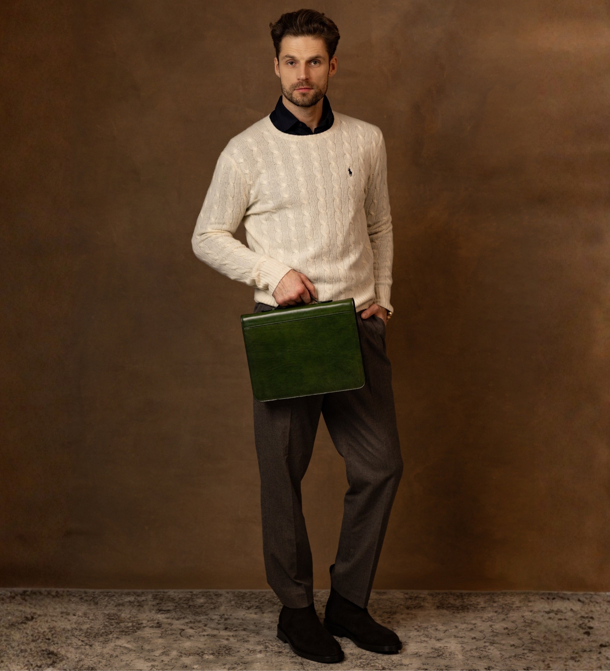 Portfolio aus Leder mit Ordner - Joy in the Morning