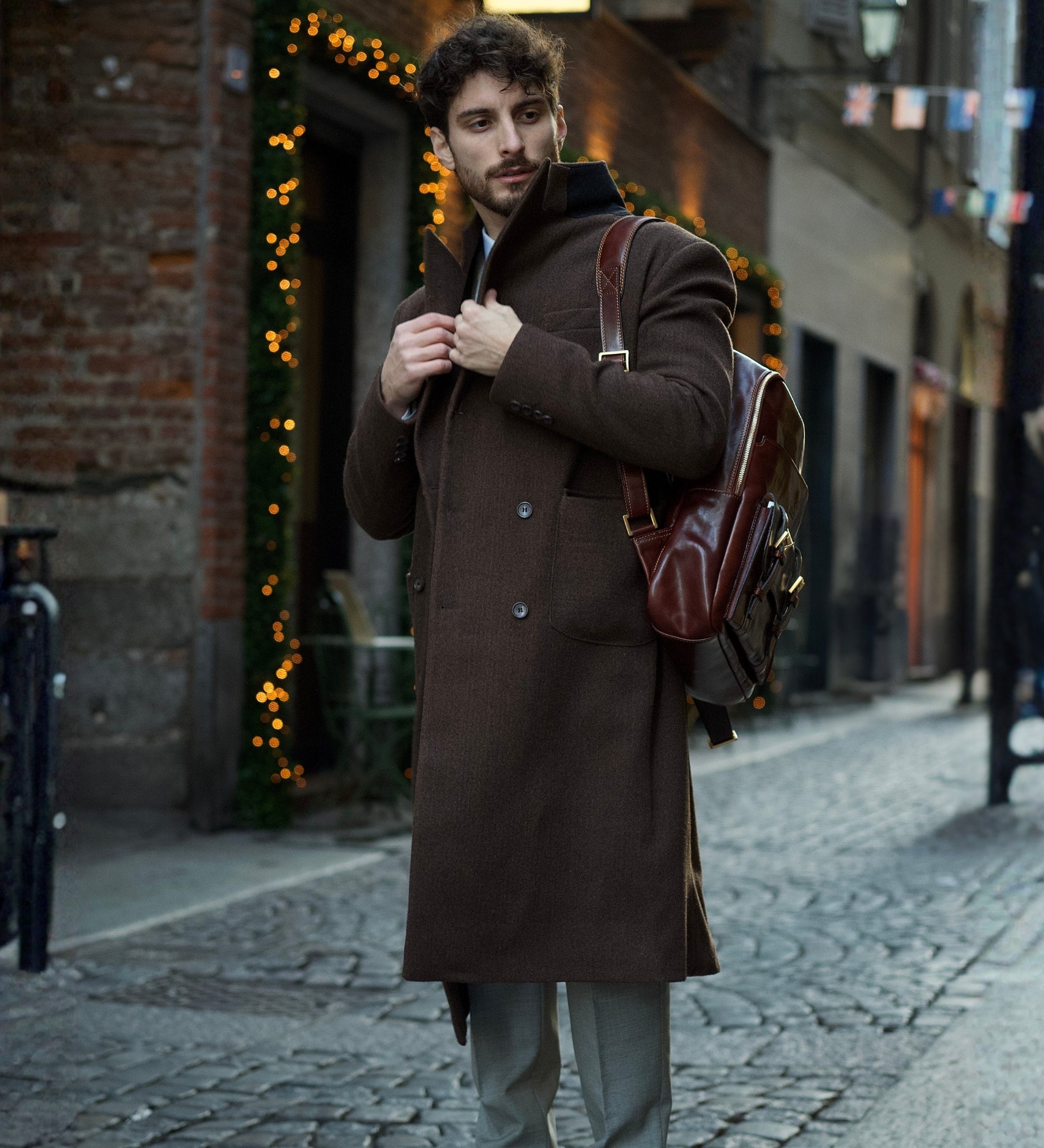 Großer Rucksack aus Leder für Herren - The Divine Comedy