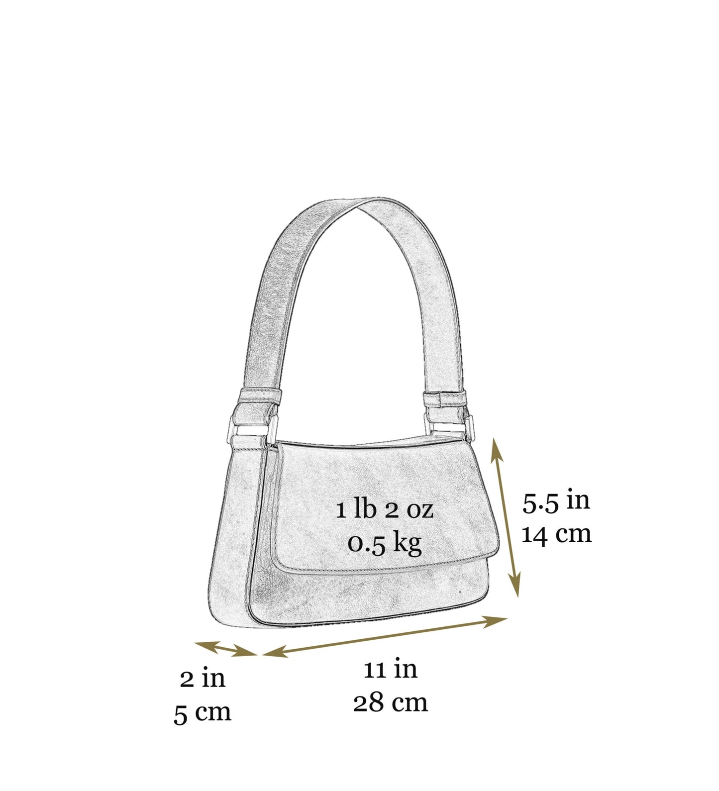 Baguette-Handtasche aus Leder für Damen - Bright Lights, Big City