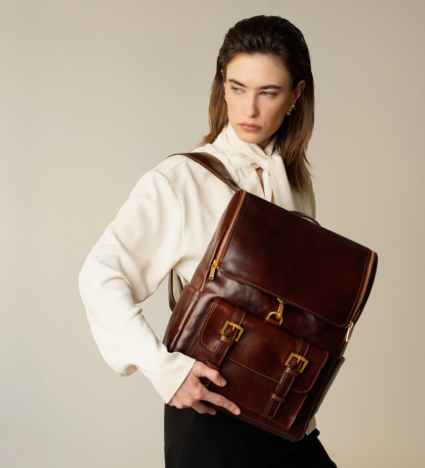 Großer Rucksack aus Leder für Damen - The Odyssey