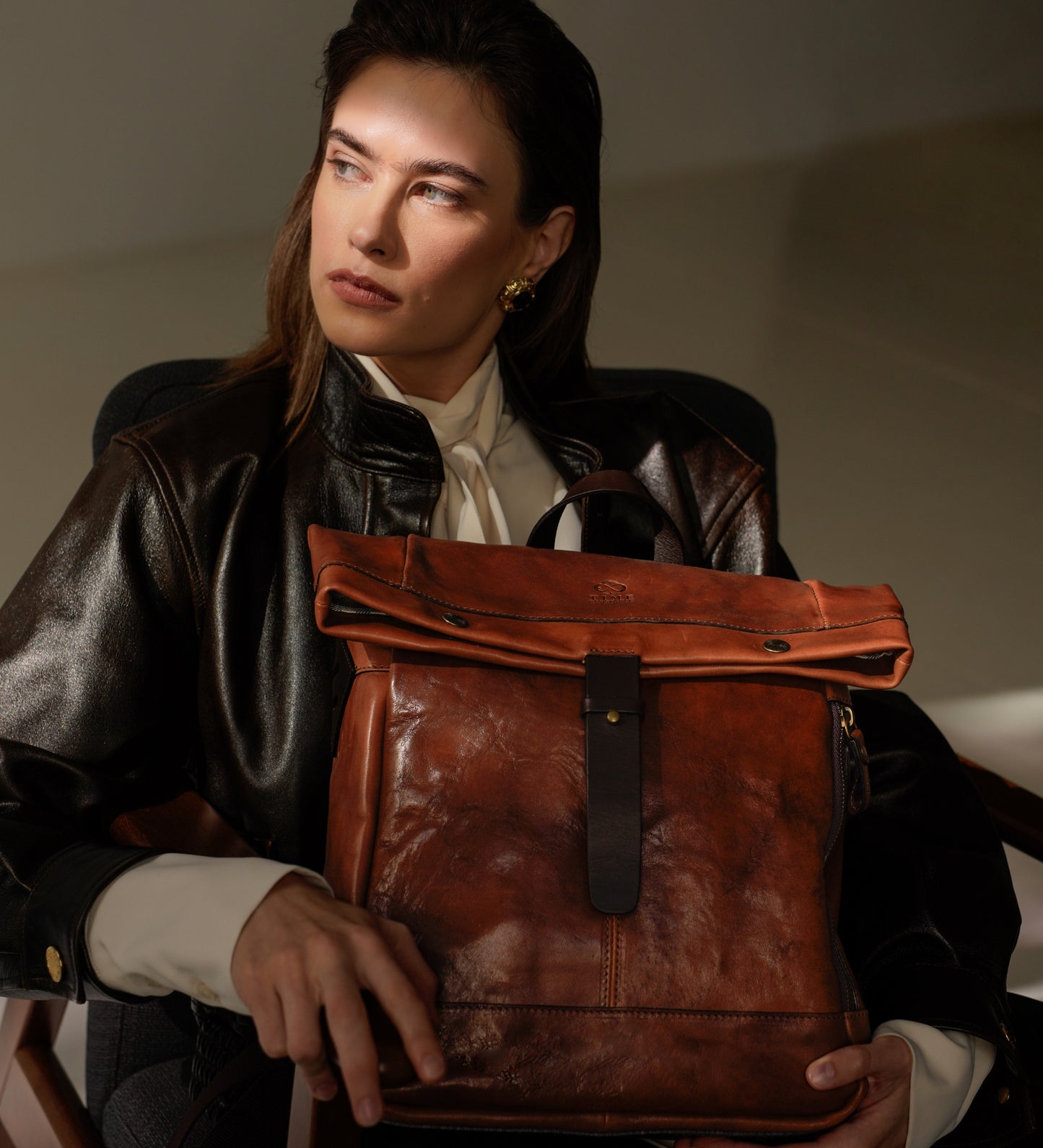 Roll-Top Rucksack aus Leder für Damen - The Secret History