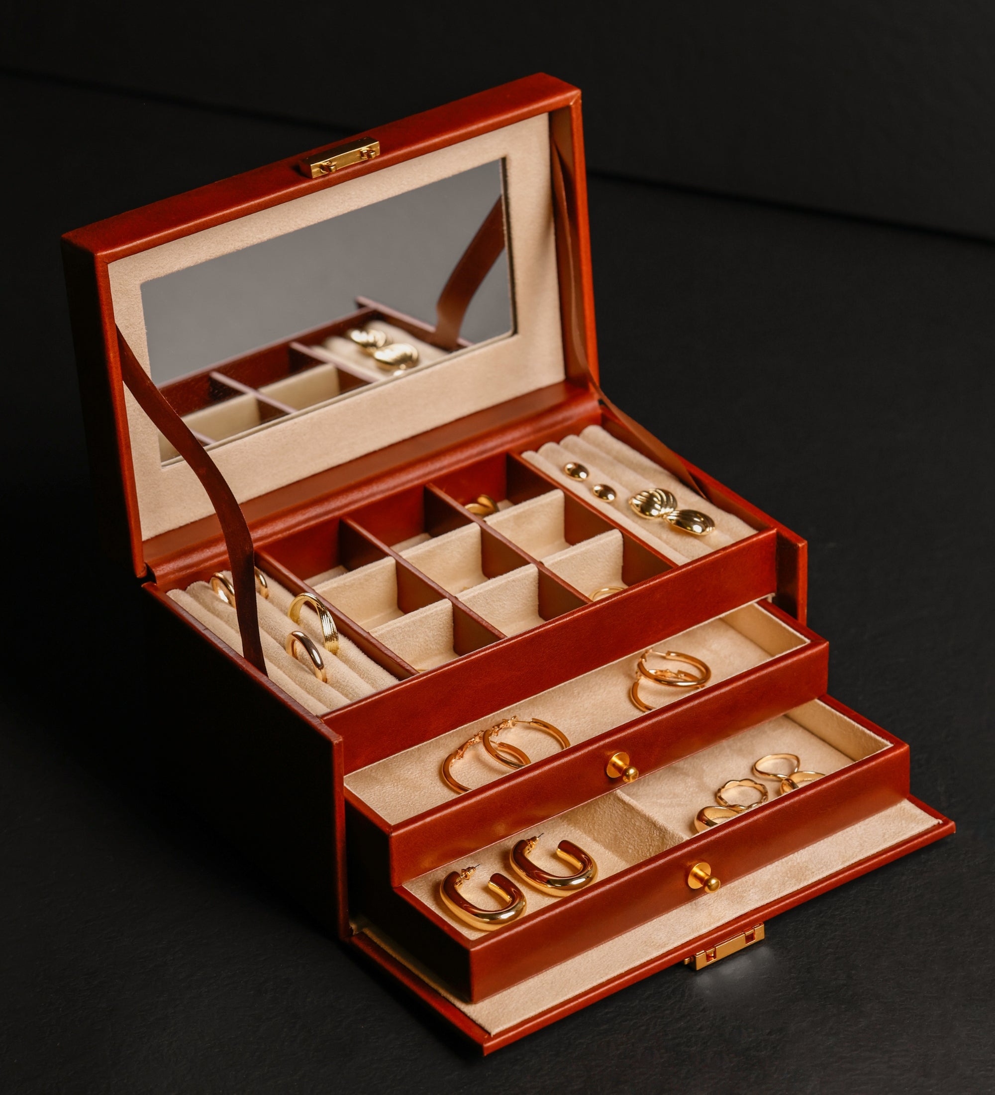 Schmuckkästchen aus Leder für Damen - Beloved