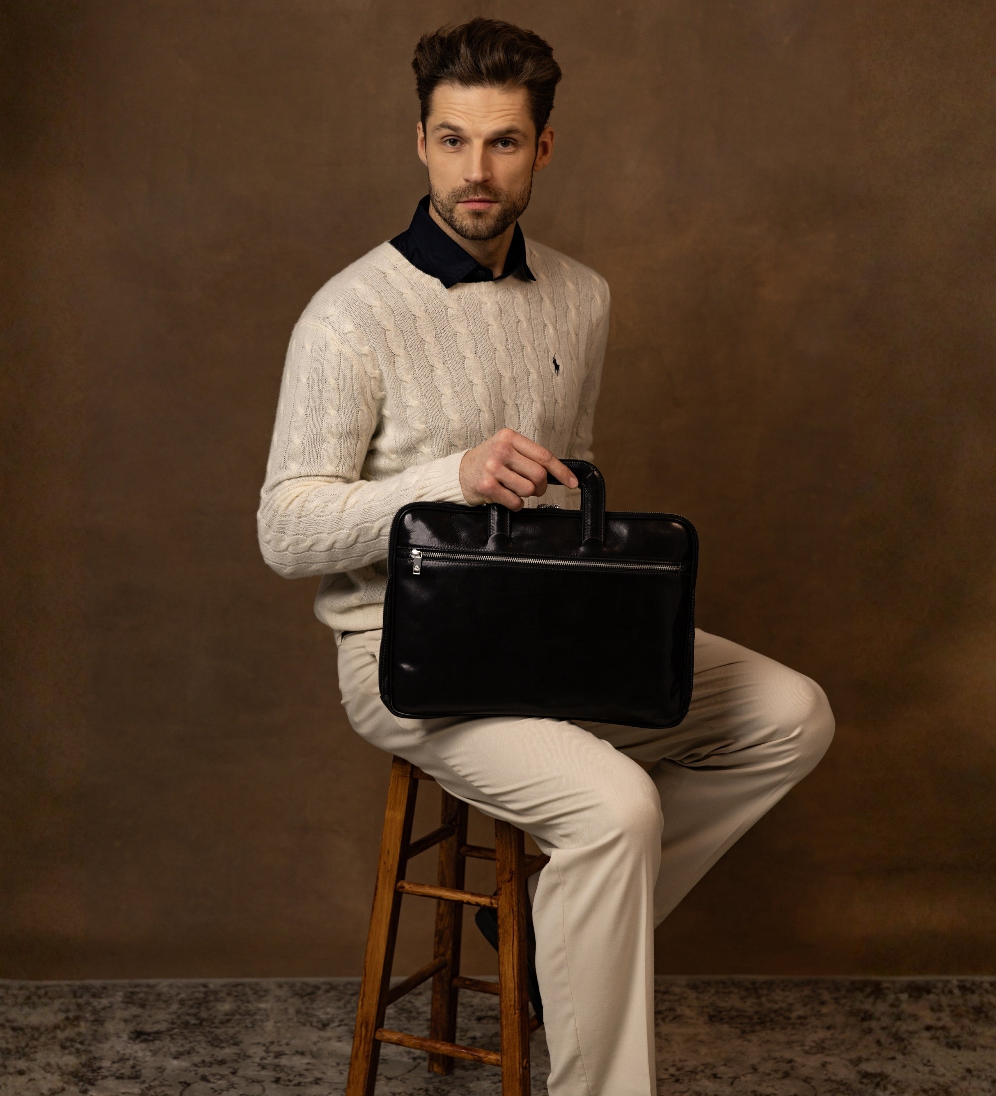 Aktentasche Laptoptasche aus Leder - Brave New World