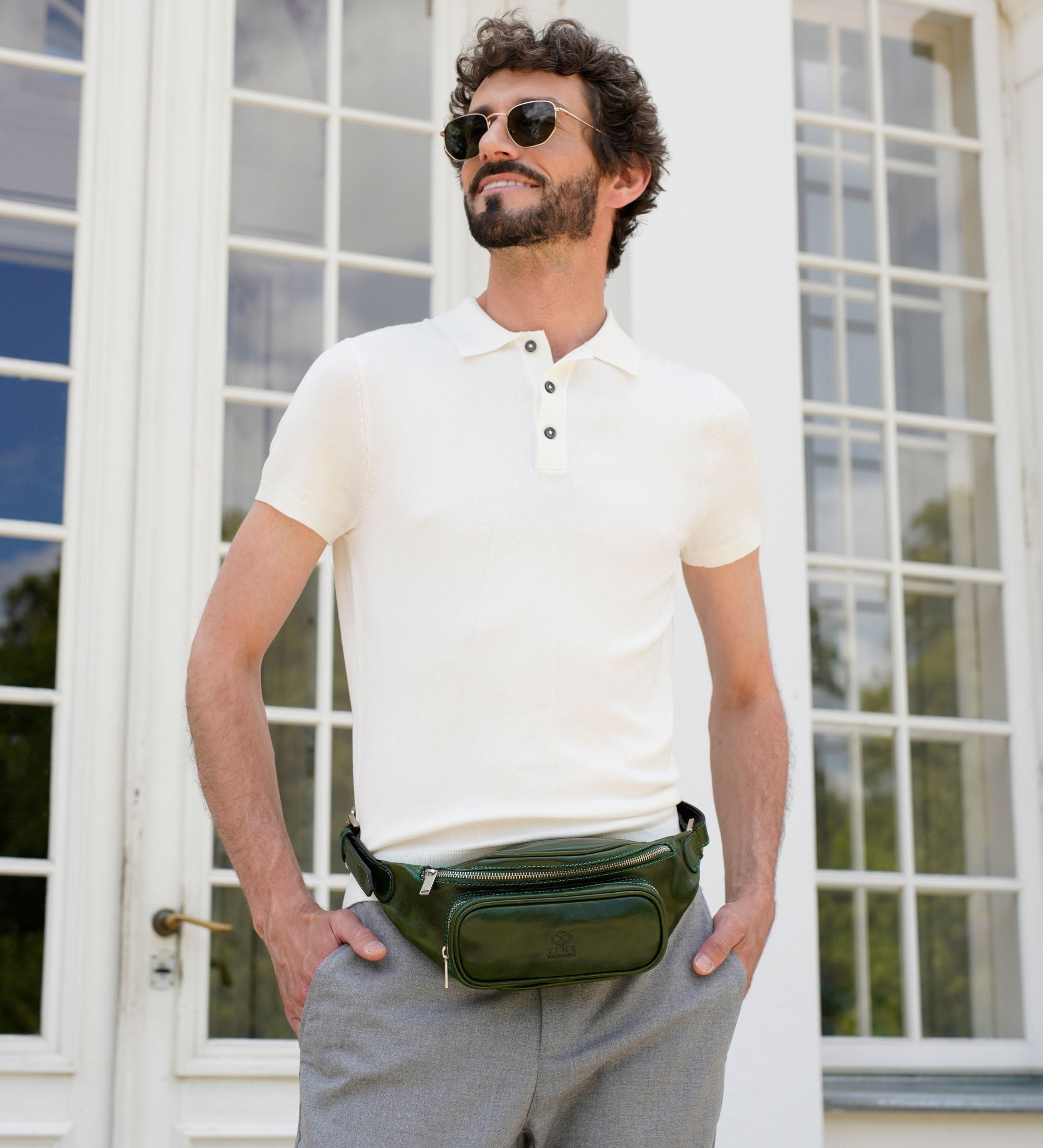 Schultertasche Bauchtasche aus Leder - Independent People