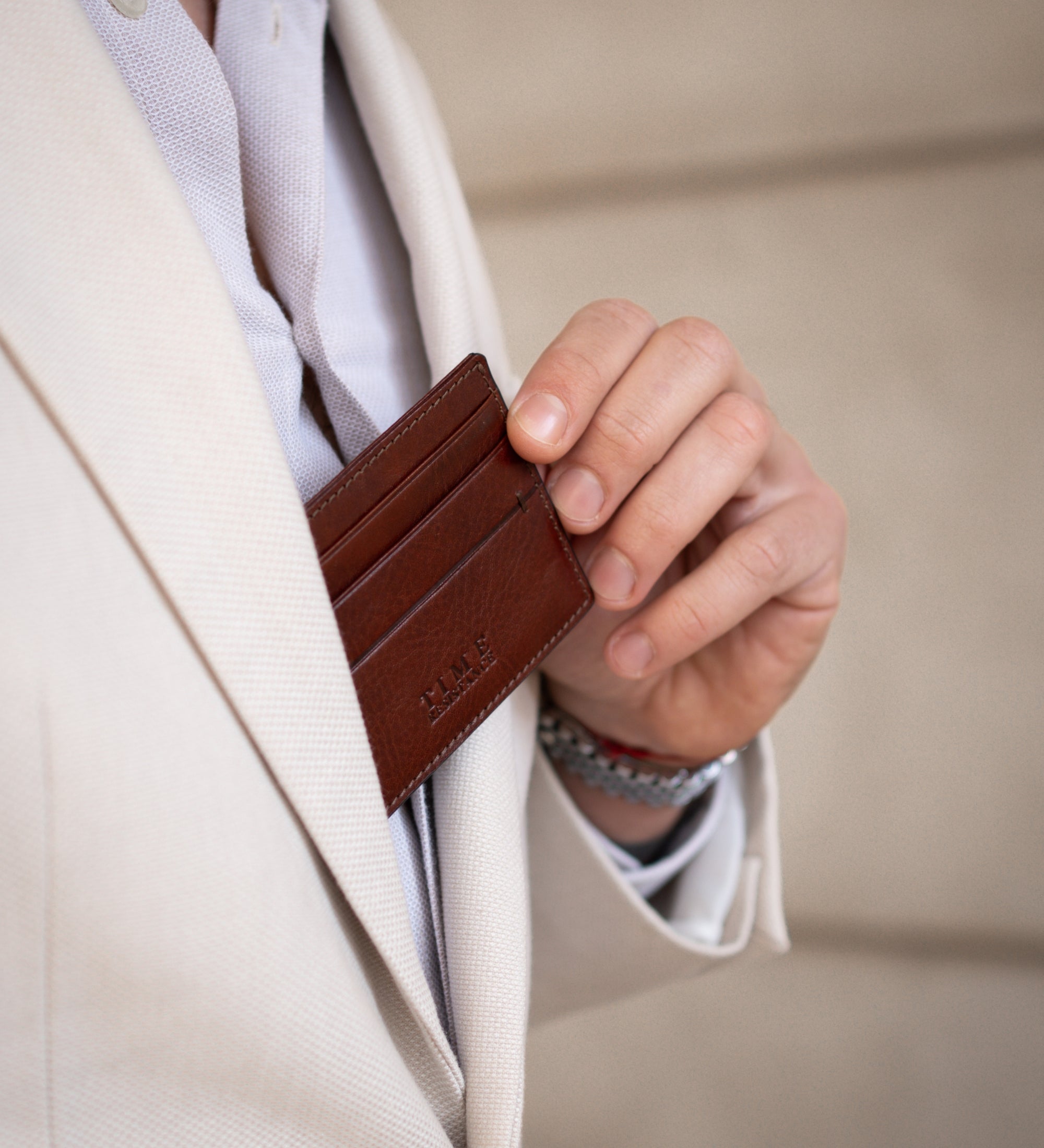 Kreditkartenetui aus Leder, Visitenkartenetui - Fireflies