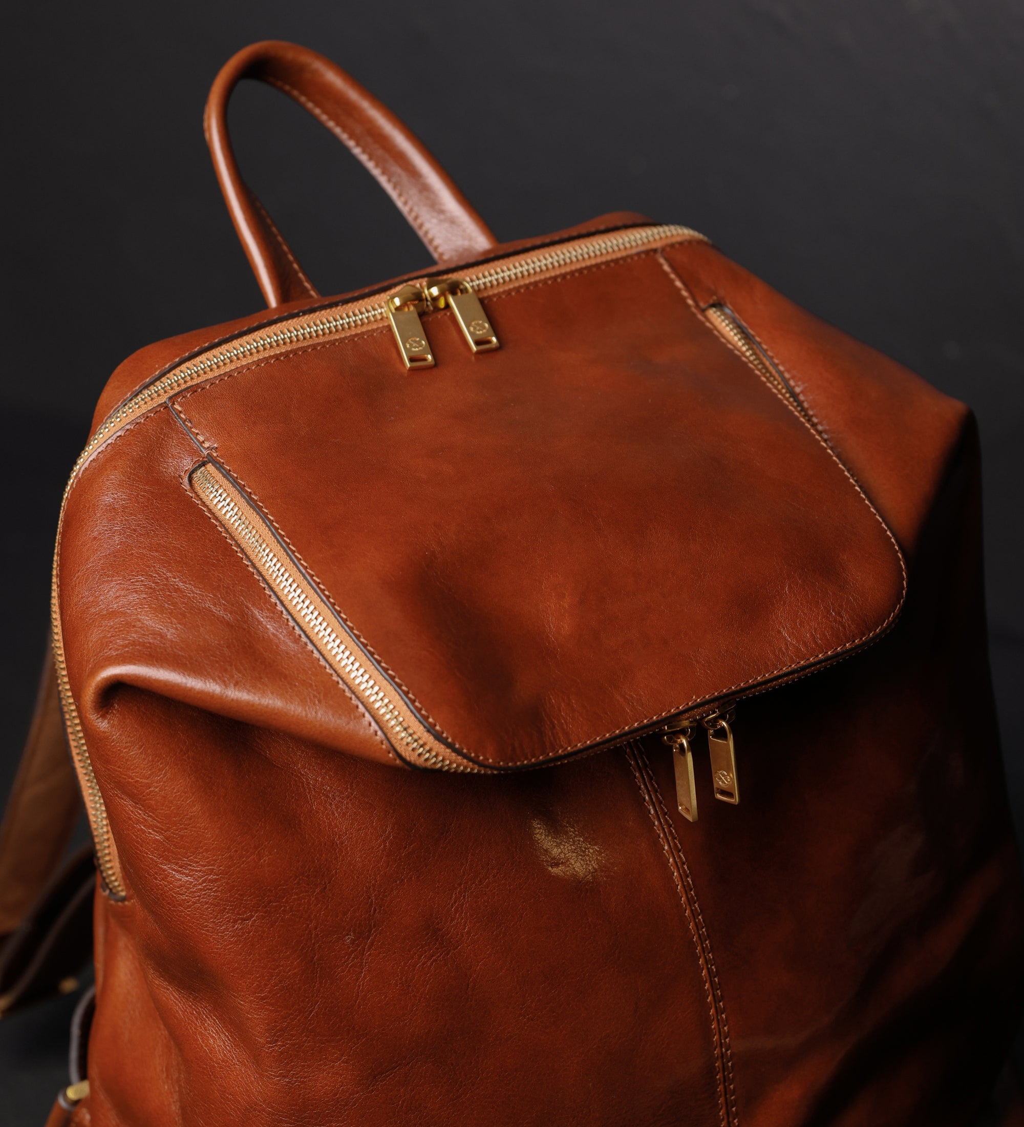 Rucksack aus Leder für Damen - A Bend in the River