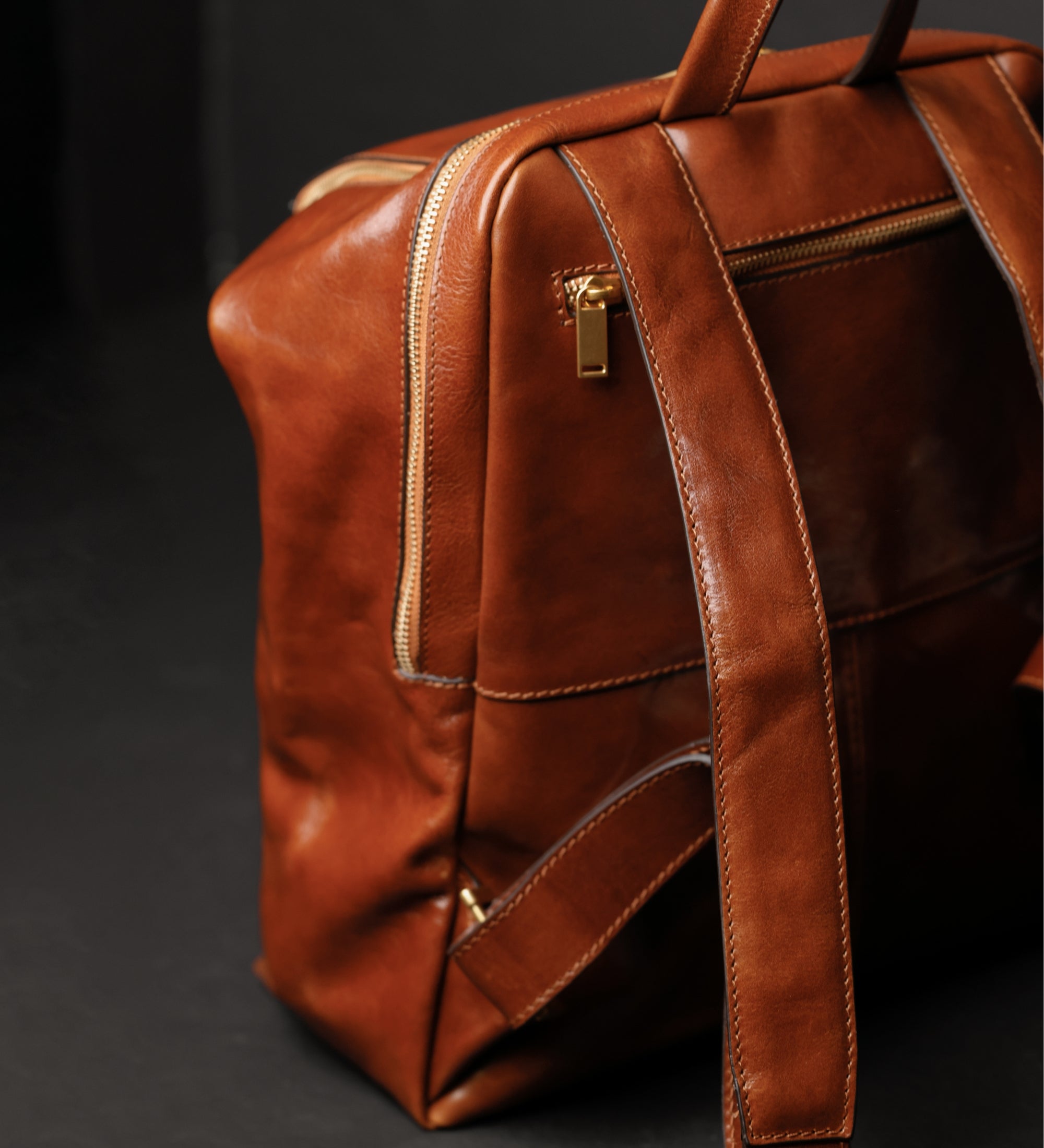 Rucksack aus Leder - A Bend in the River