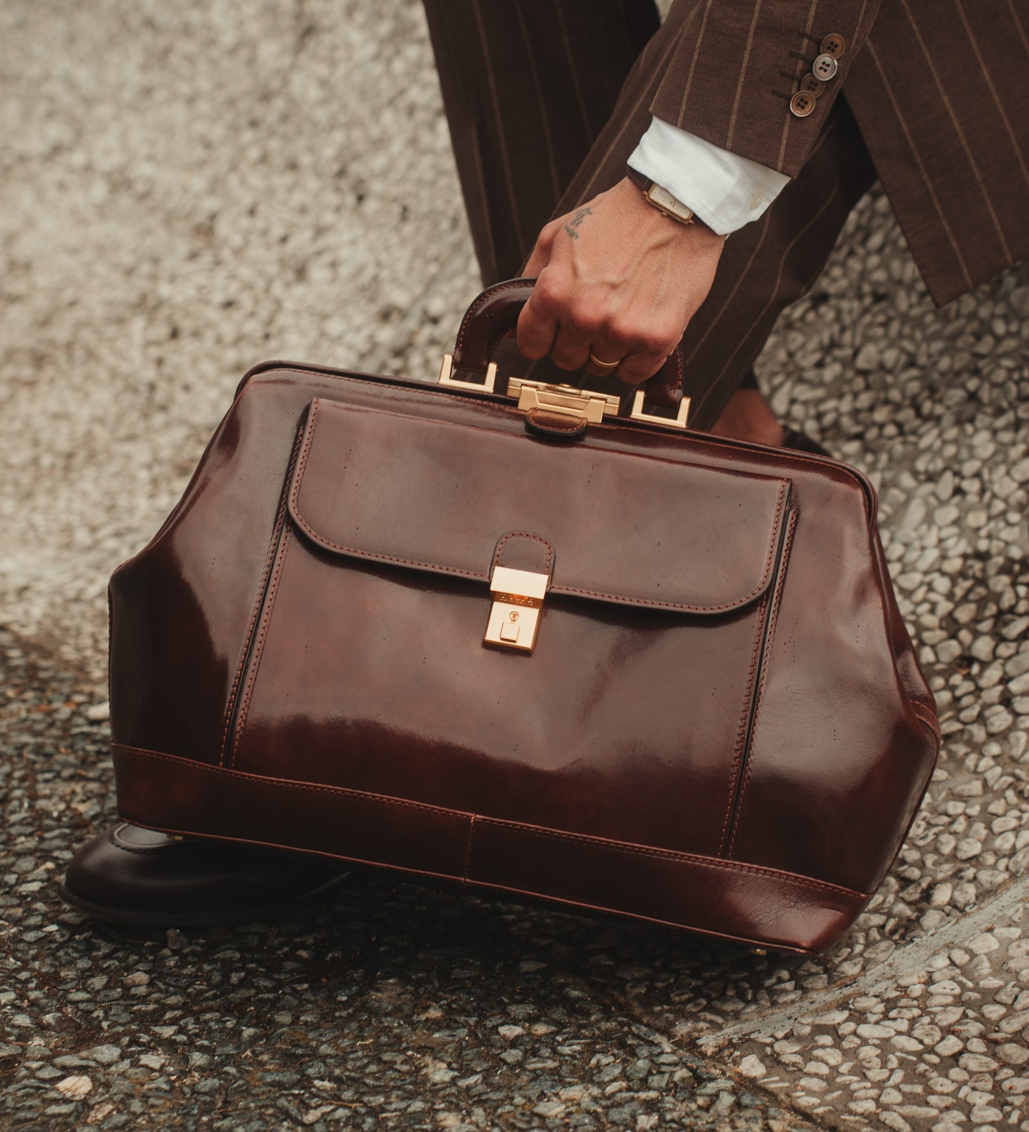 Große Arzttasche aus Italienischem Leder - Hamlet