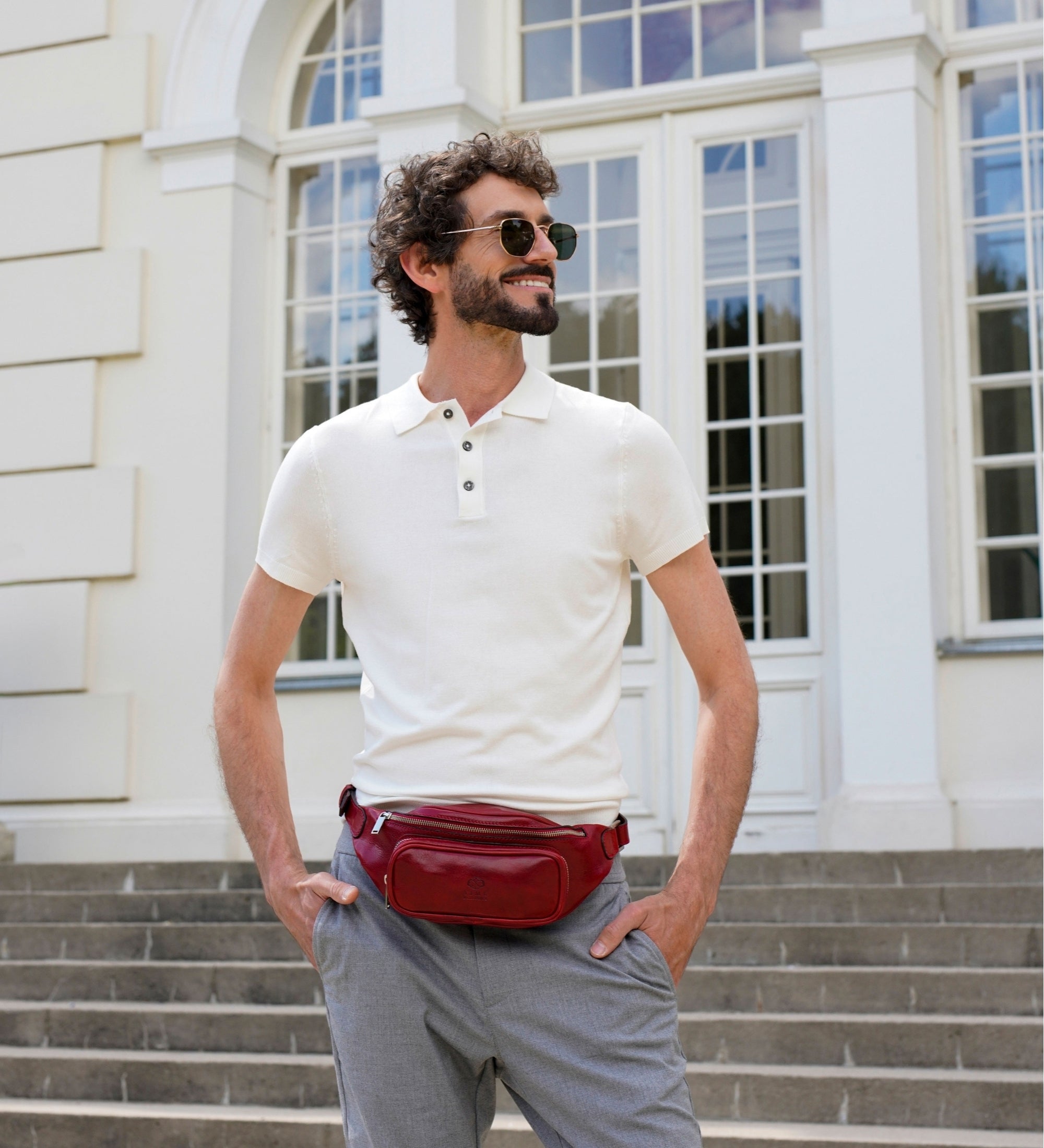 Schultertasche Bauchtasche aus Leder - Independent People