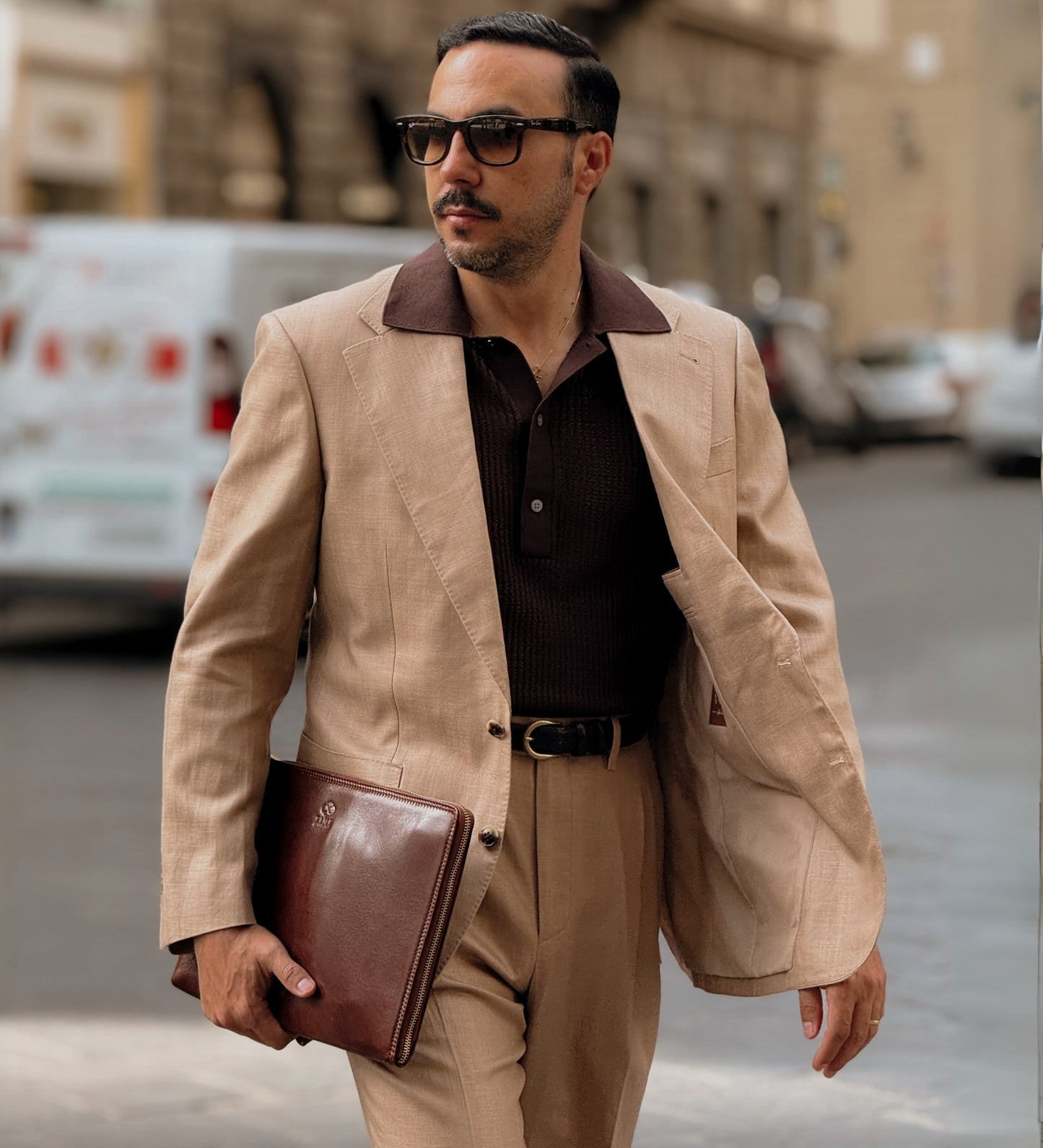 Große Clutch für Herren aus Leder - The Brothers Karamazov