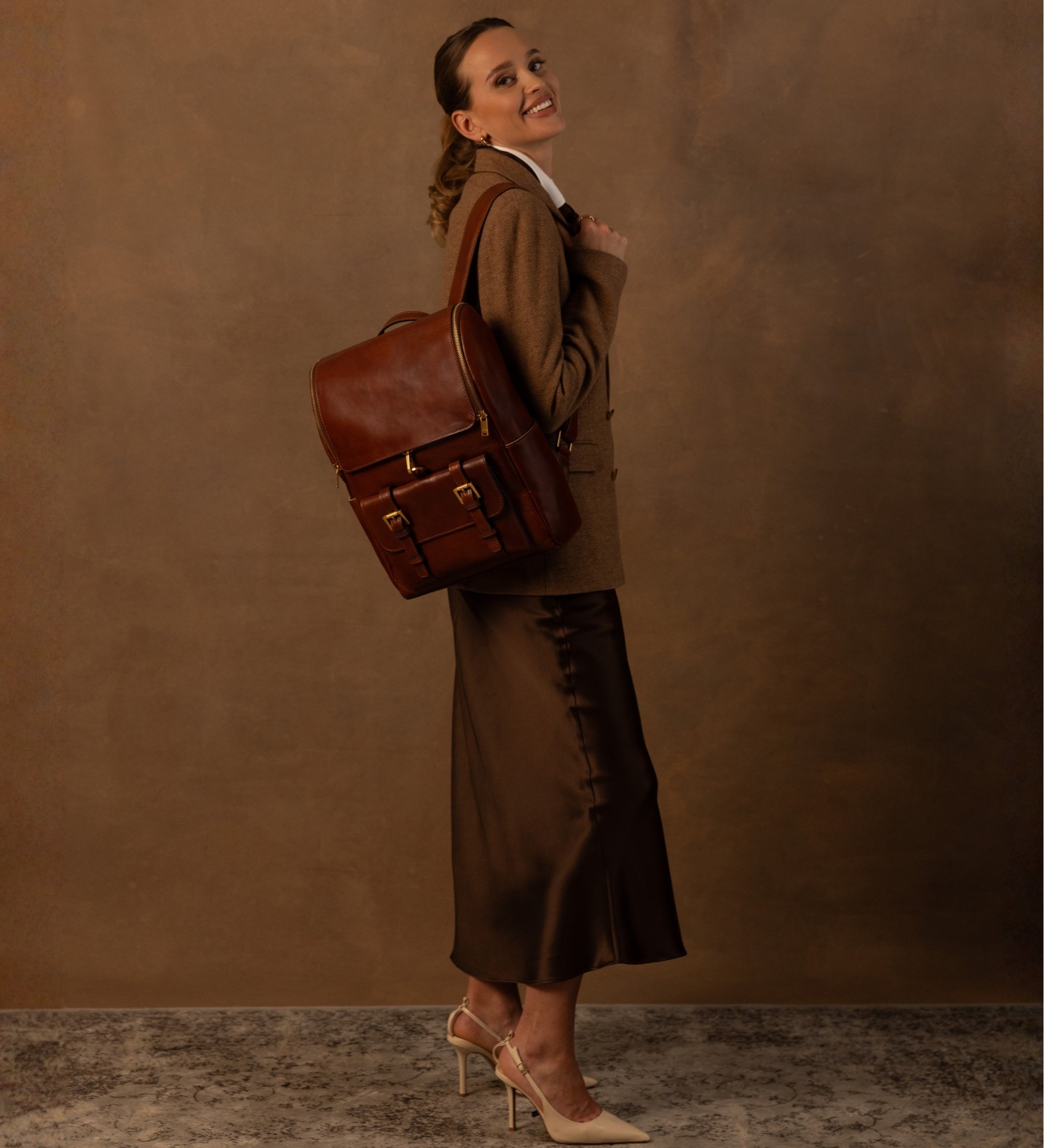 Großer Rucksack aus Leder für Damen - The Odyssey